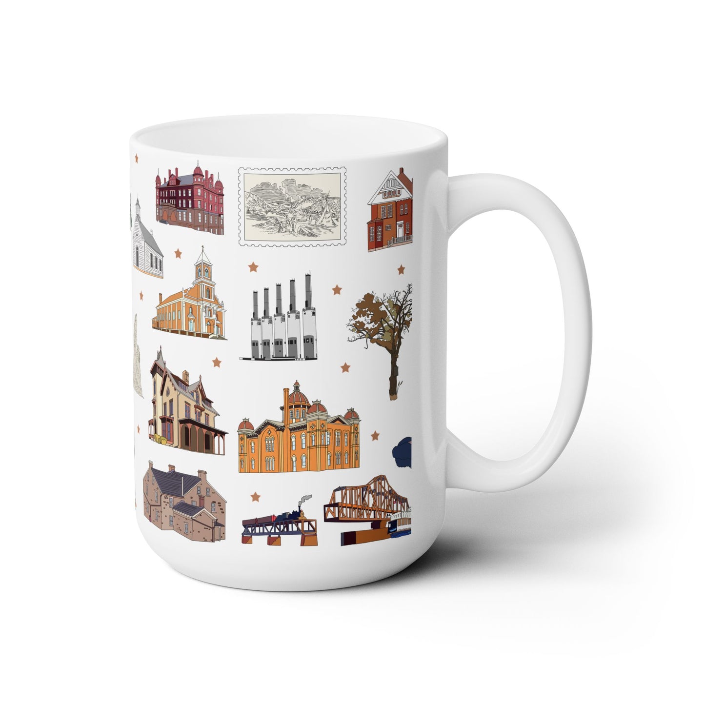 Ceramic Mug 15oz with South St. Paul, Mendota, Hastings, Hampton, Inver Grove Heights near the Minneapolis Minnesota MN in white