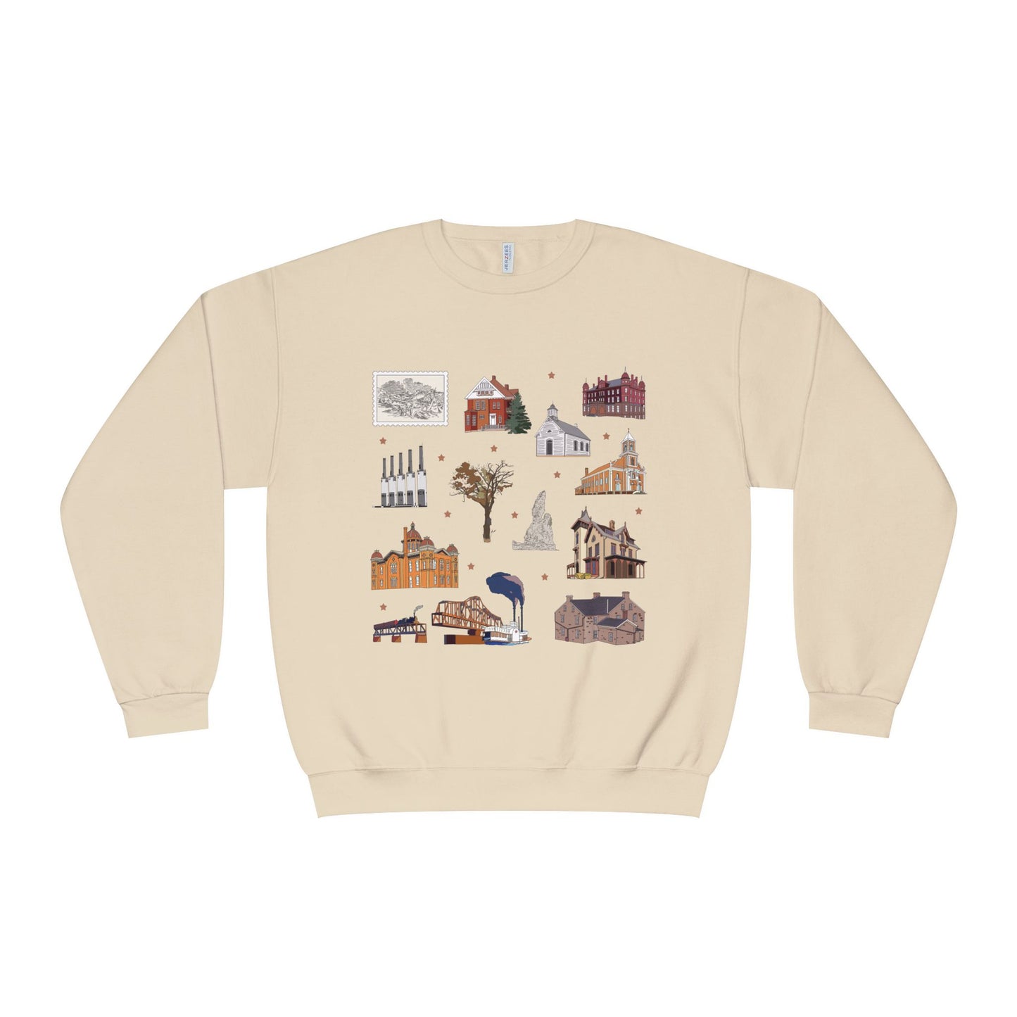 Unisex NuBlend® Crewneck Sweatshirt with South St. Paul, Mendota, Hastings, Hampton, Inver Grove Heights near the Minneapolis Minnesota MN in assorted colors