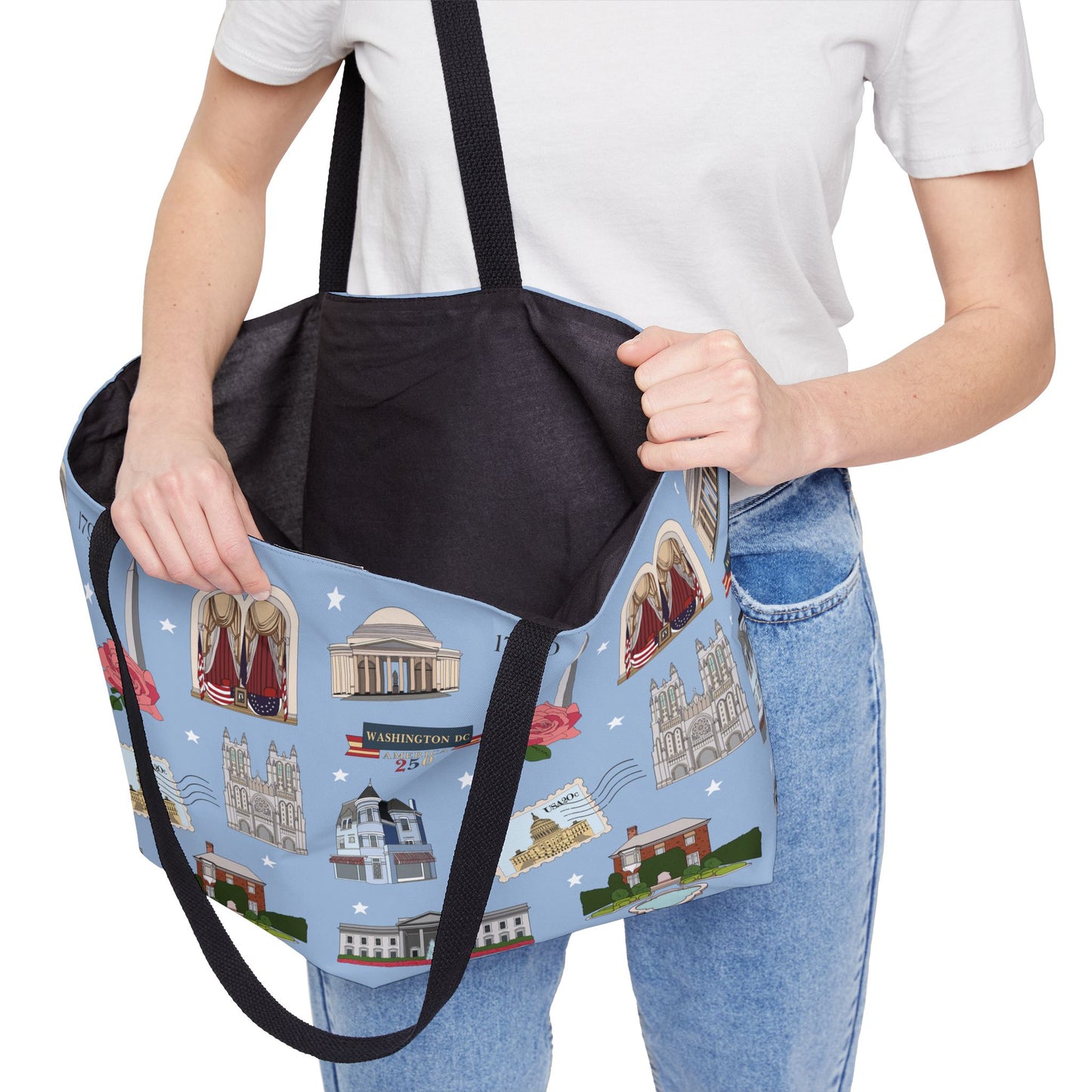 Tote Bag with Washington D.C. in blue