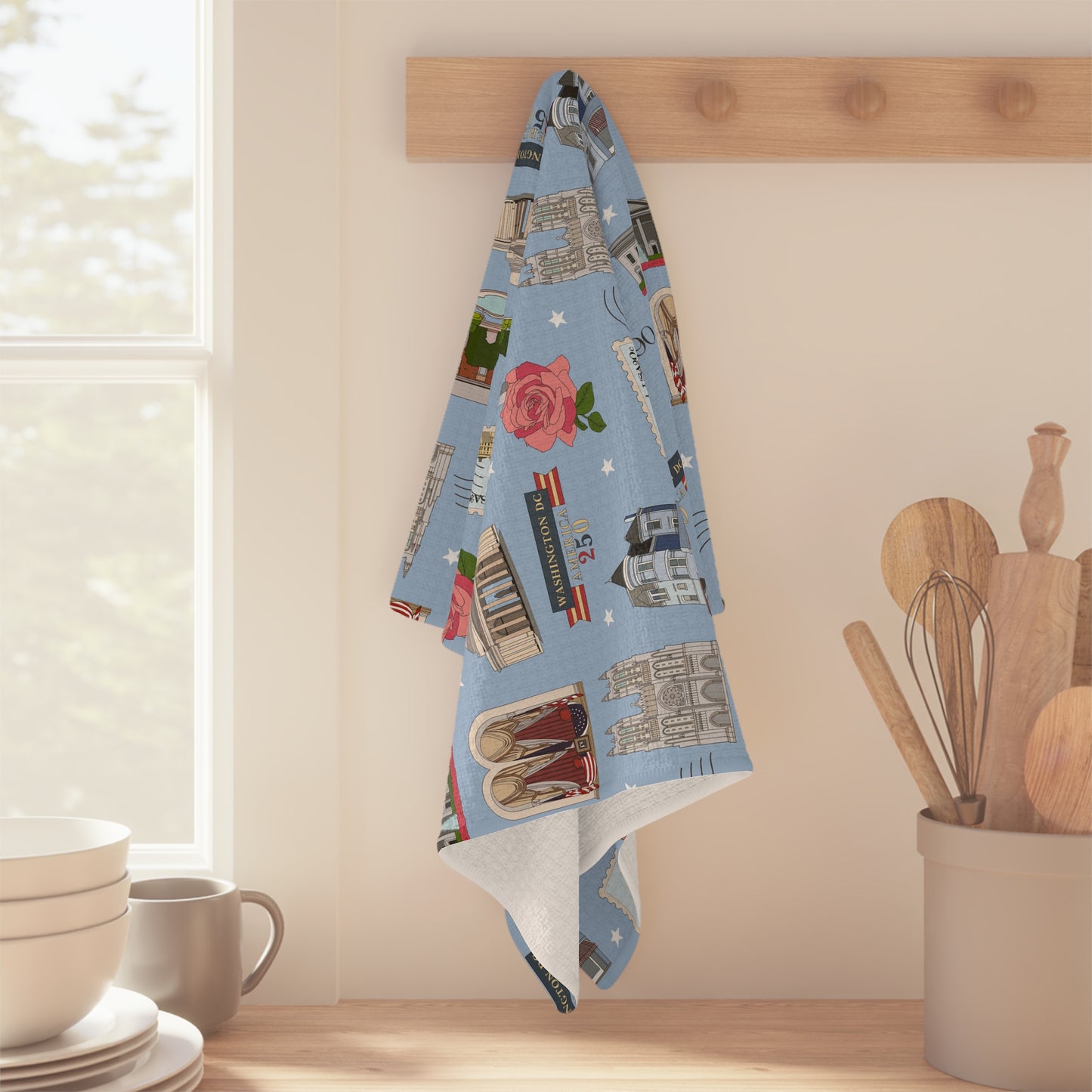 Kitchen Towel with Washington D.C. in blue
