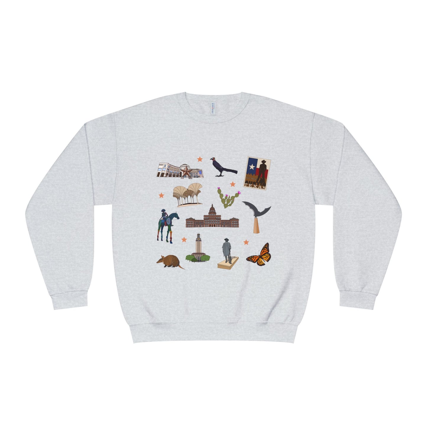 Unisex NuBlend® Crewneck Sweatshirt with Austin, Texas TX in assorted colors