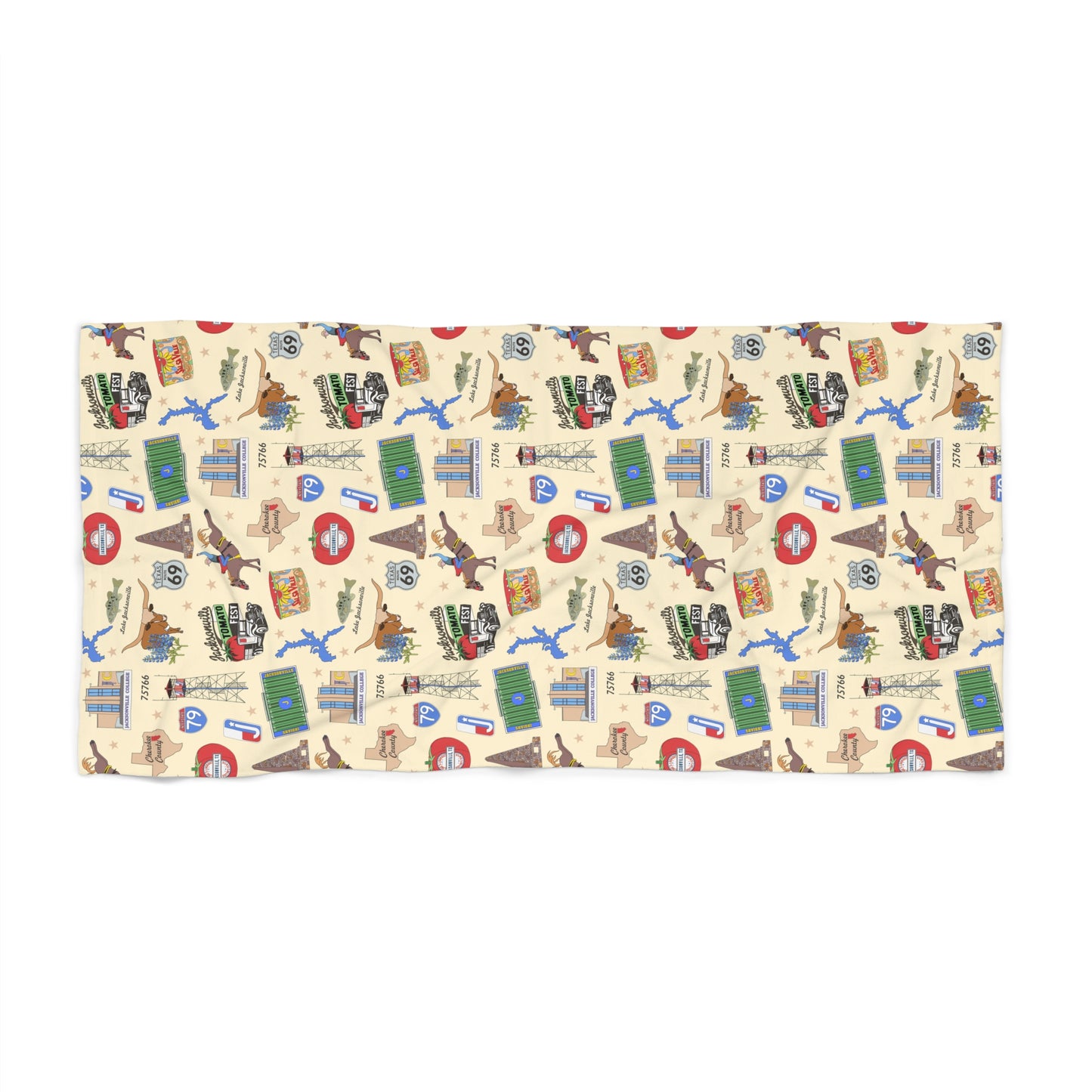 Towel with Jacksonville, TX in beige