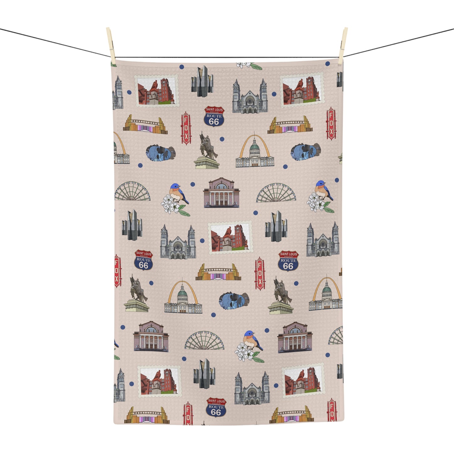 Kitchen Towel with St. Louis, Missouri MO in beige