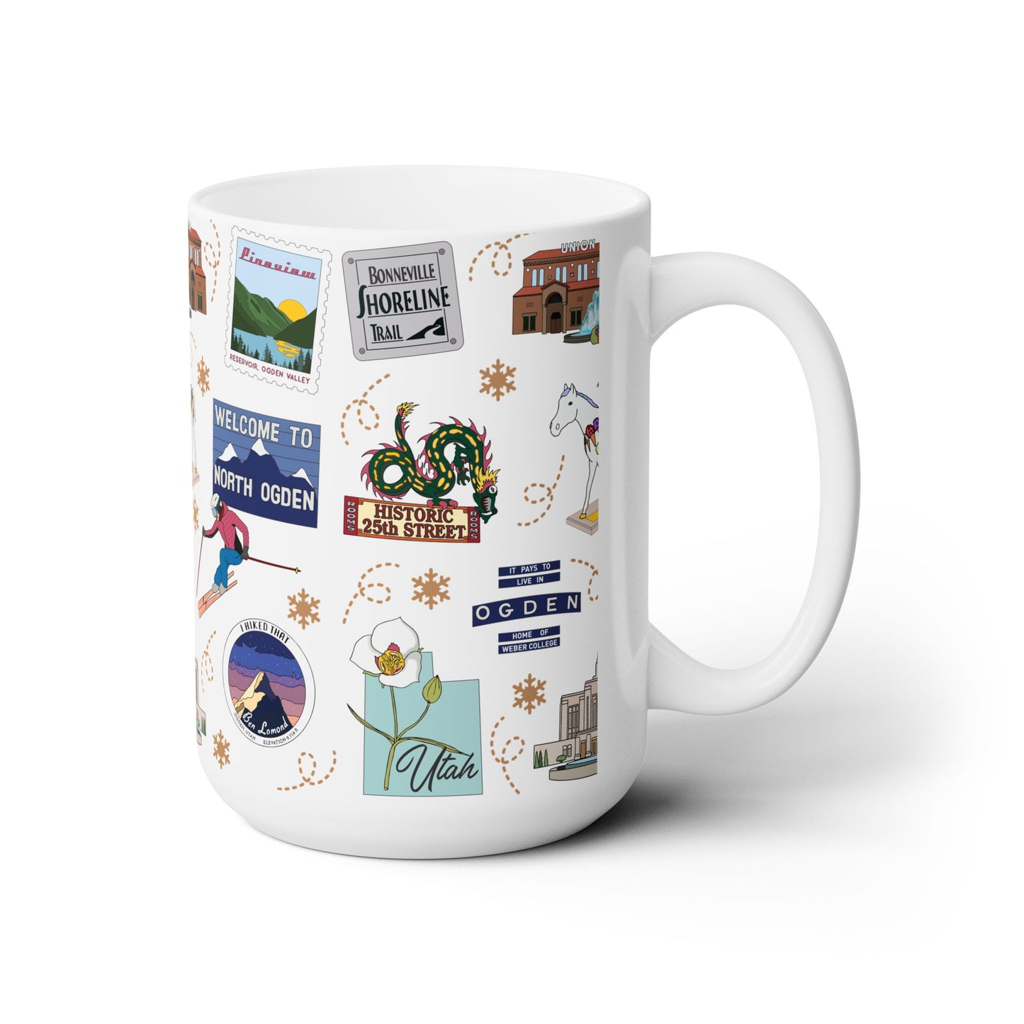 Ceramic Mug 15oz with Ogden, Utah UT in white