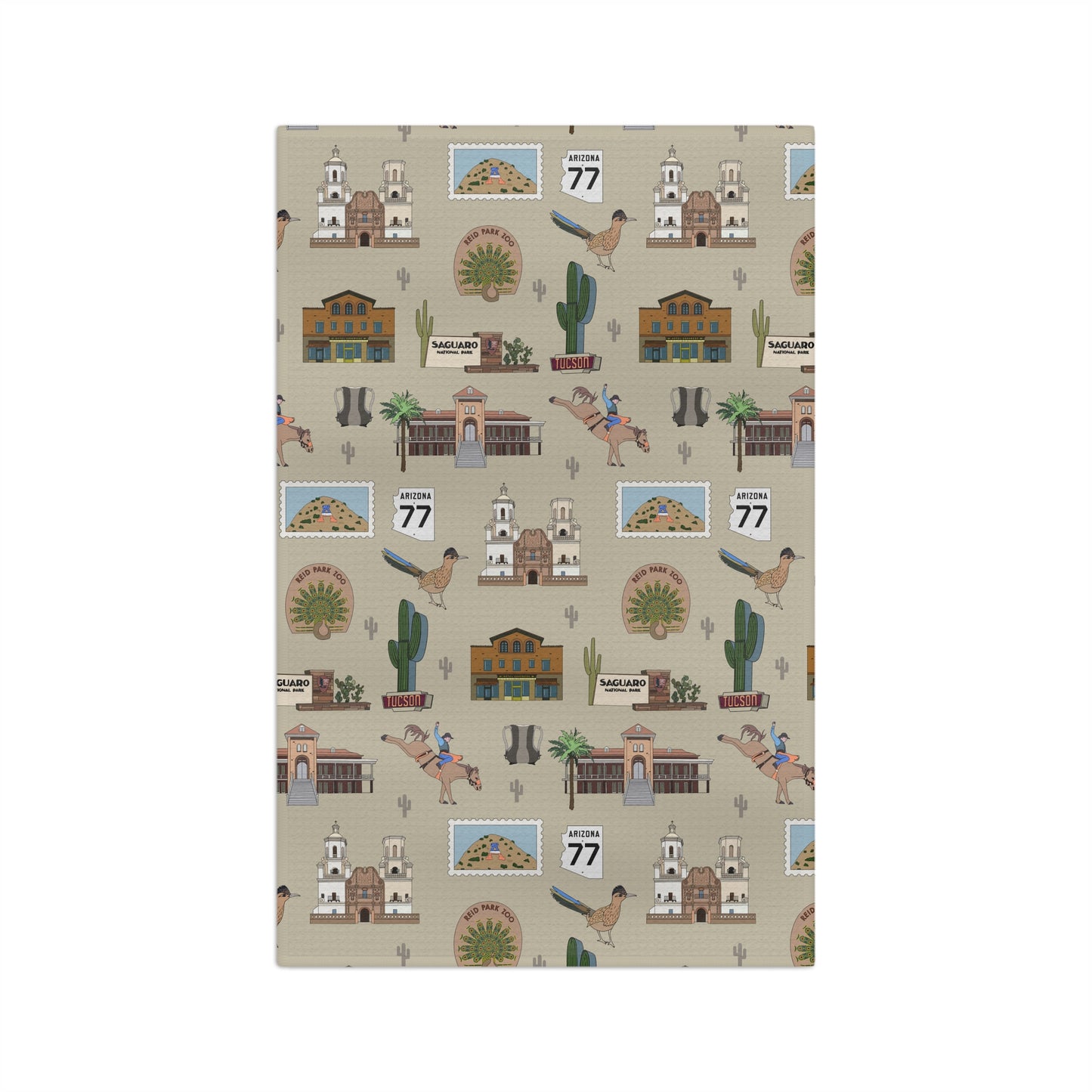 Kitchen Towel with Tucson, Arizona AZ in khaki