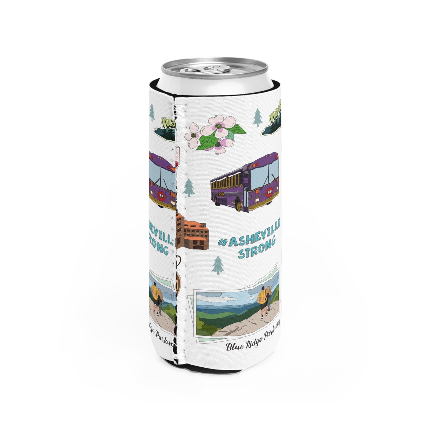 Slim Can Cooler with Asheville, North Carolina NC