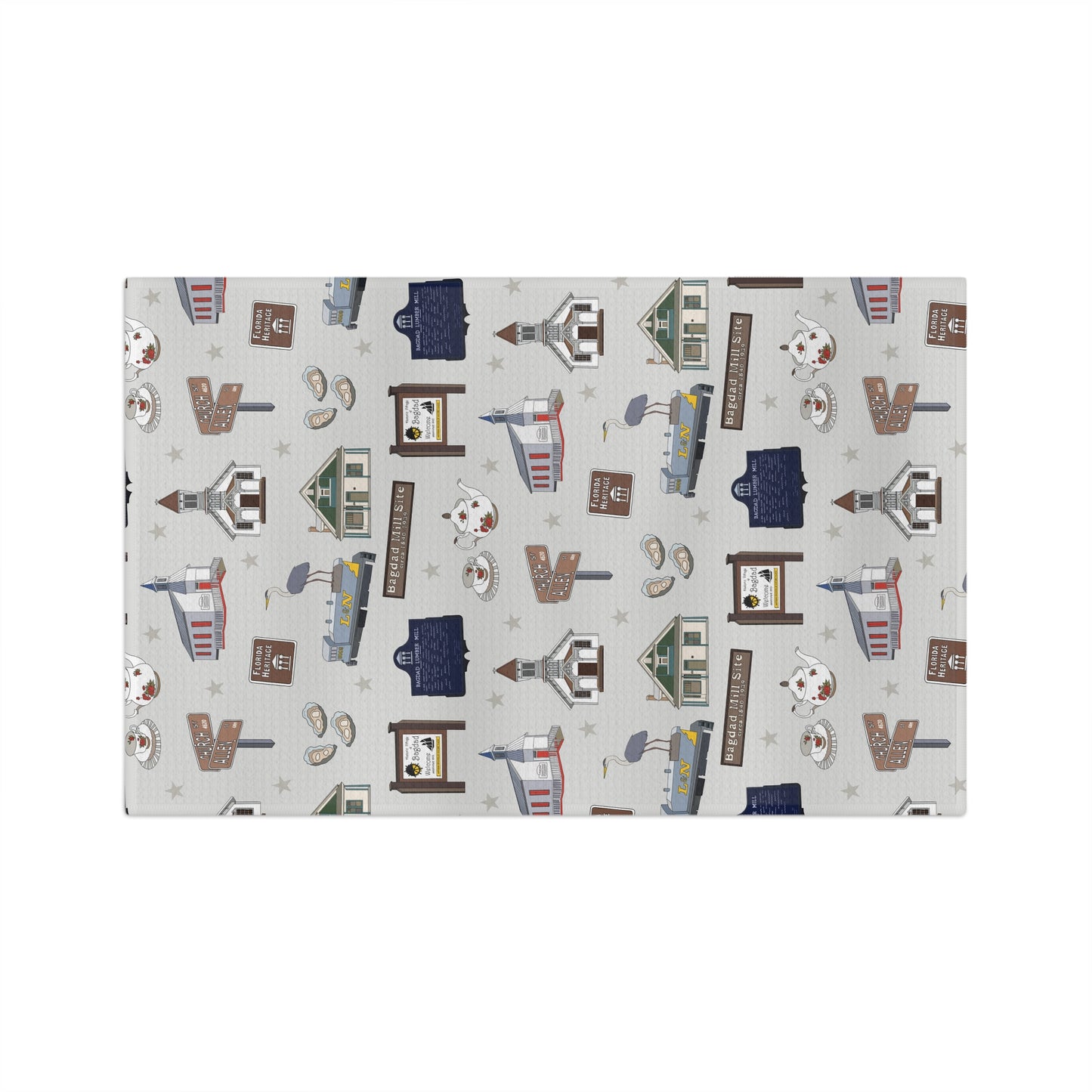 Kitchen Towel with Bagdad, Florida FL in grey