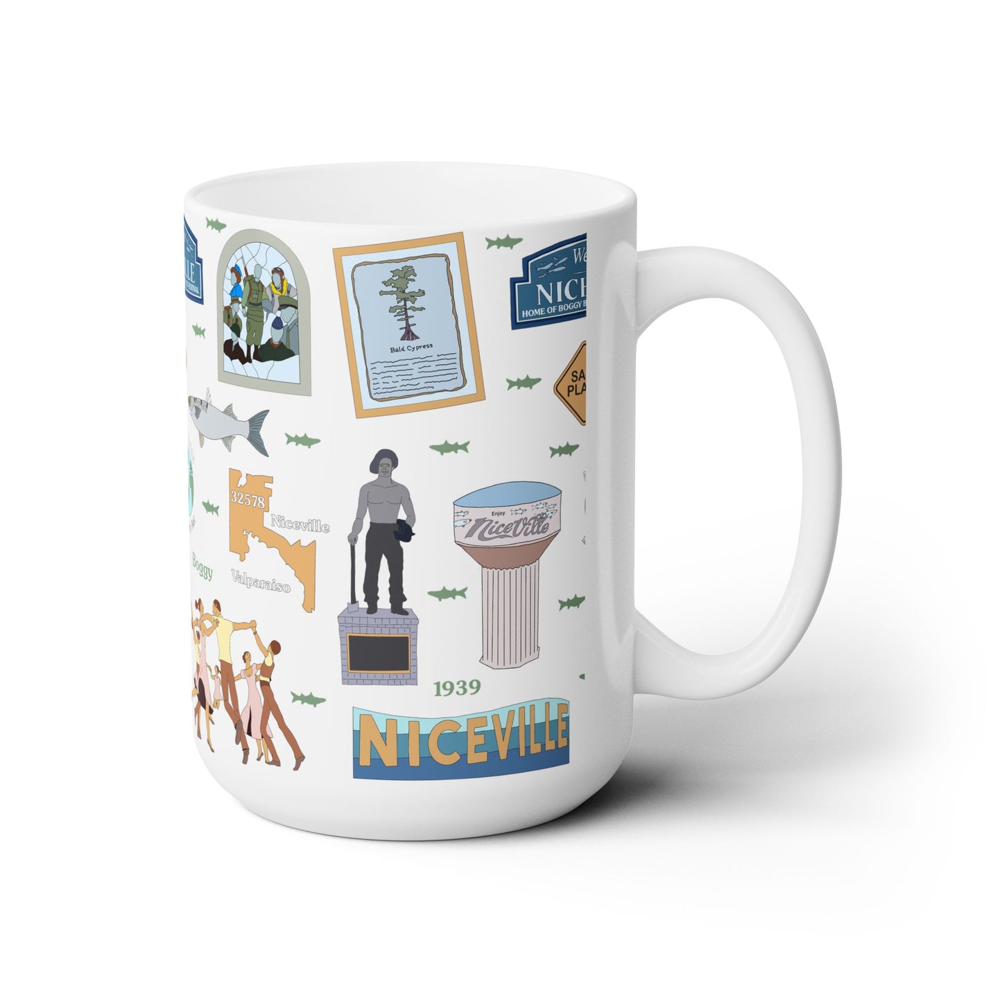 Ceramic Mug 15oz with Niceville, Florida FL in white