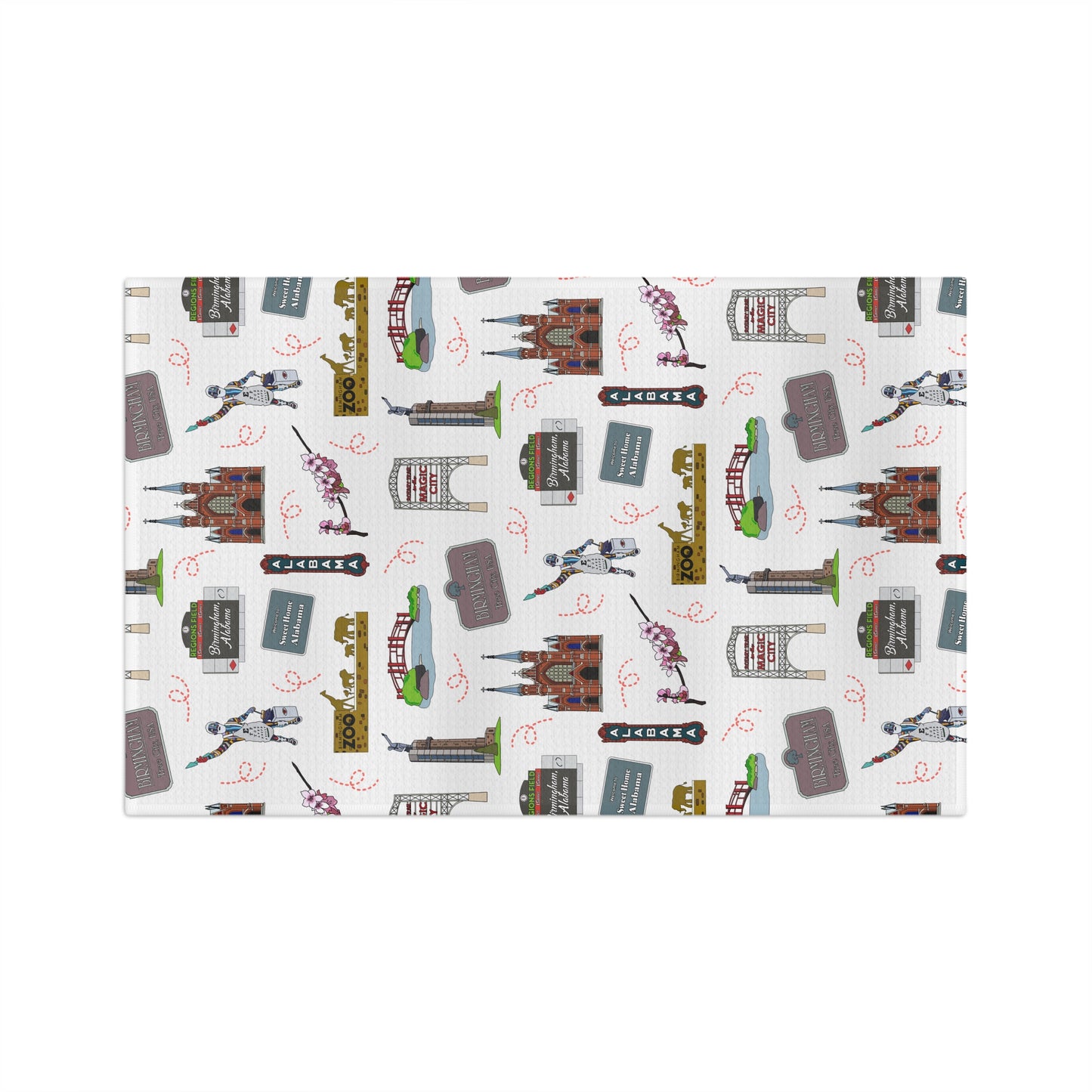 Kitchen Towel with Birmingham, AL in white