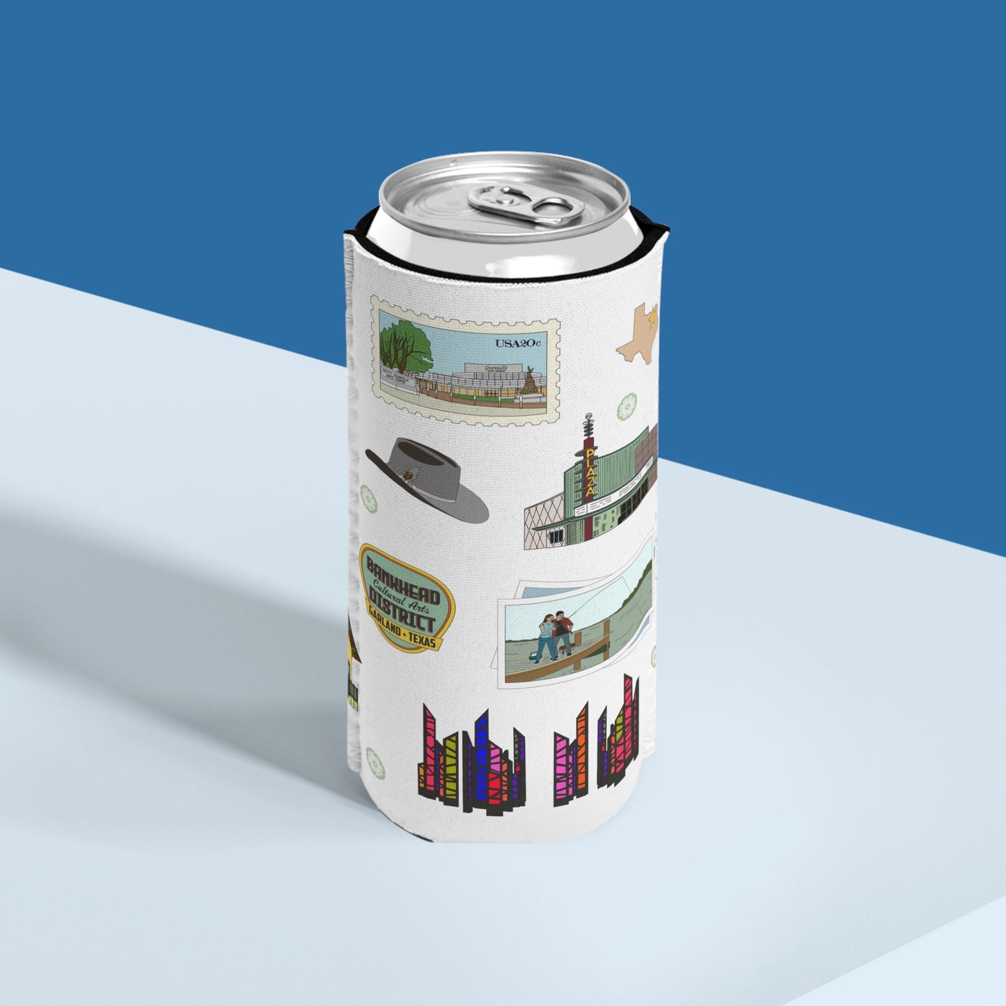 Slim Can Cooler with Garland, Texas TX