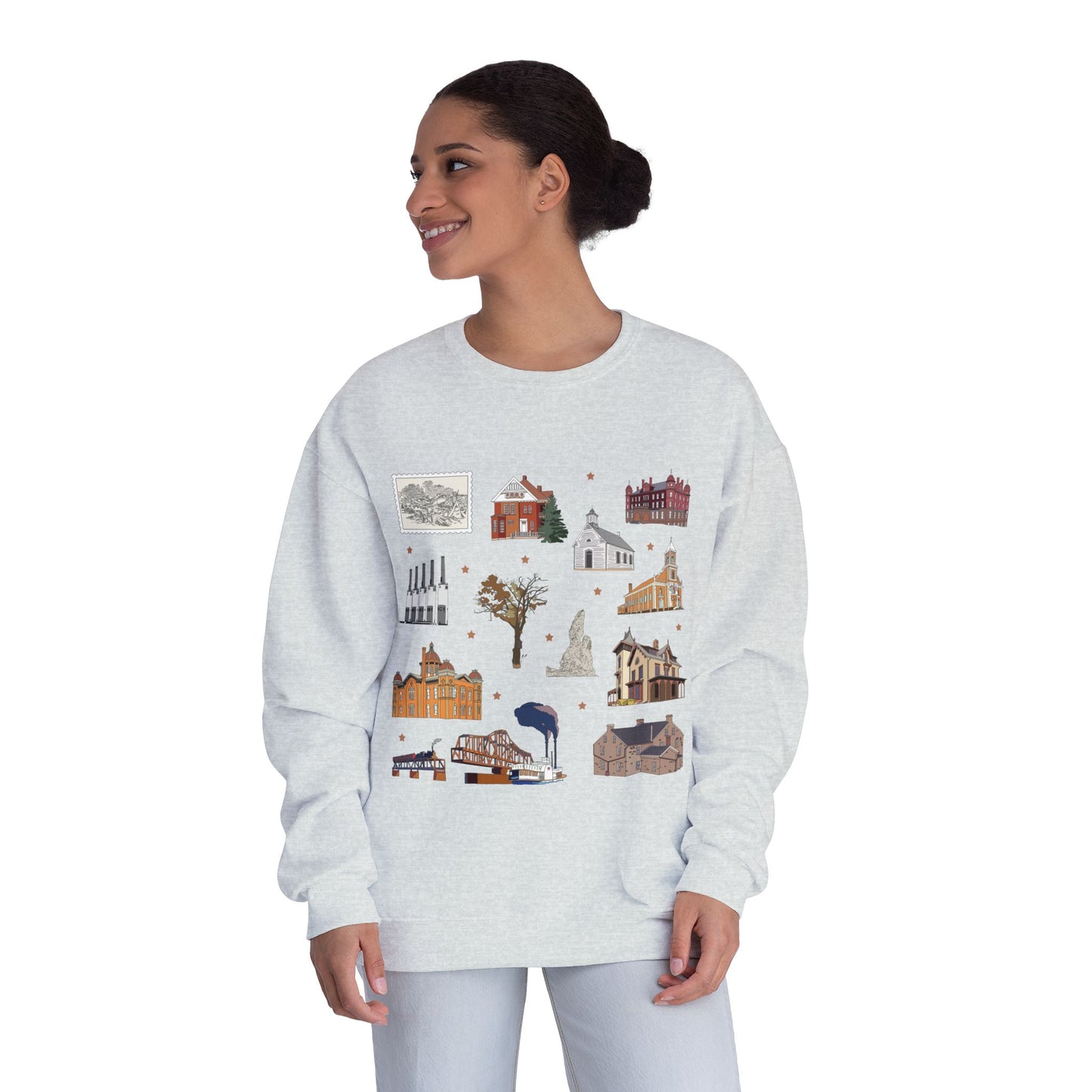 Unisex NuBlend® Crewneck Sweatshirt with South St. Paul, Mendota, Hastings, Hampton, Inver Grove Heights near the Minneapolis Minnesota MN in assorted colors
