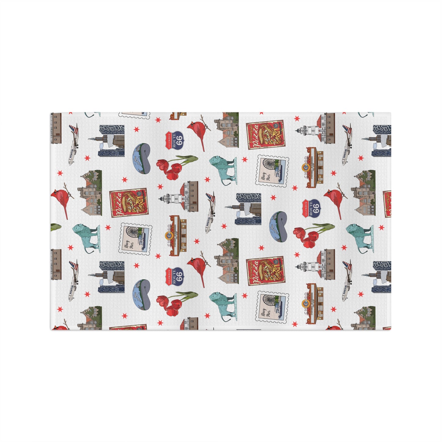 Kitchen Towel with Chicago, Illinois IL in white
