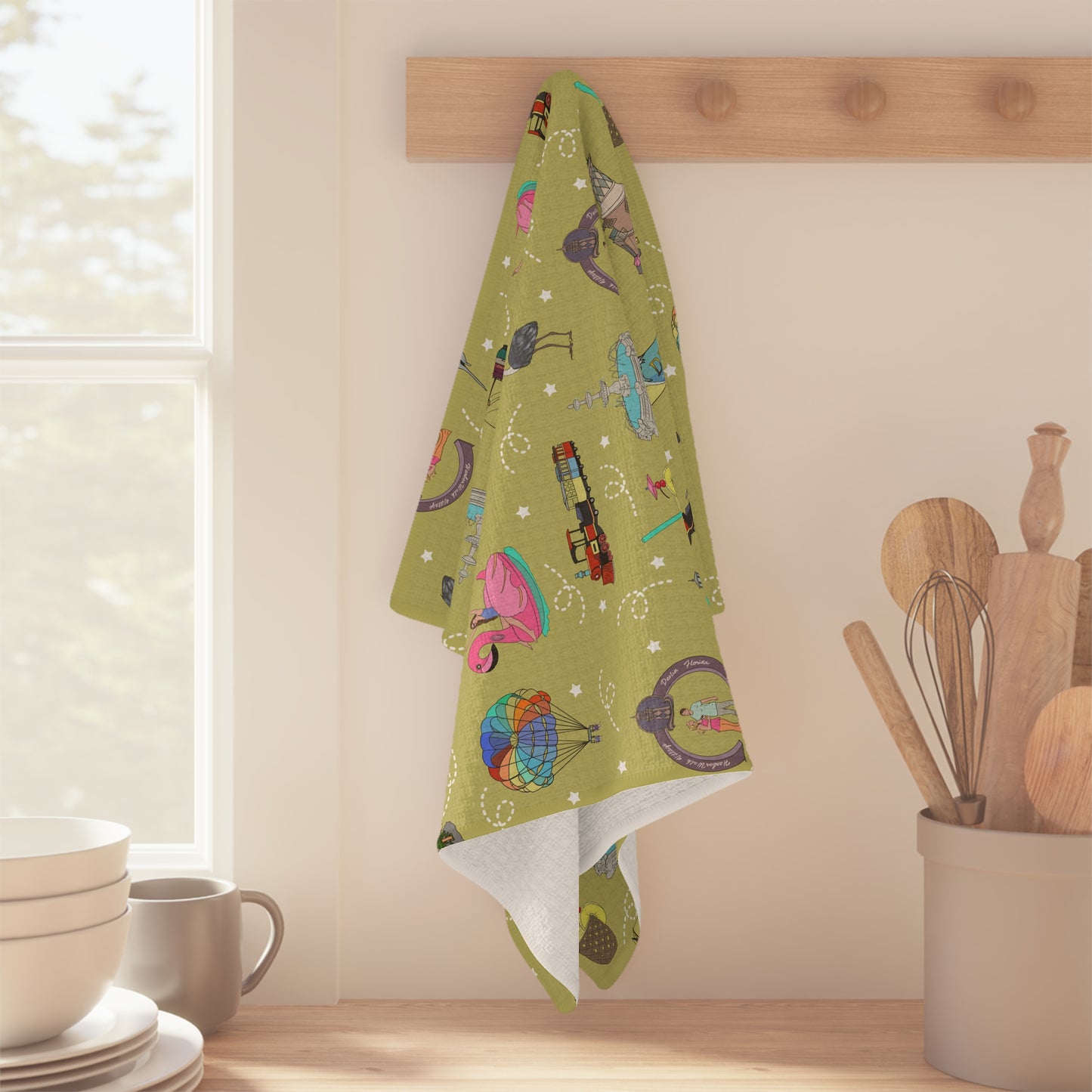 Kitchen Towel with Destin, Florida FL in lime