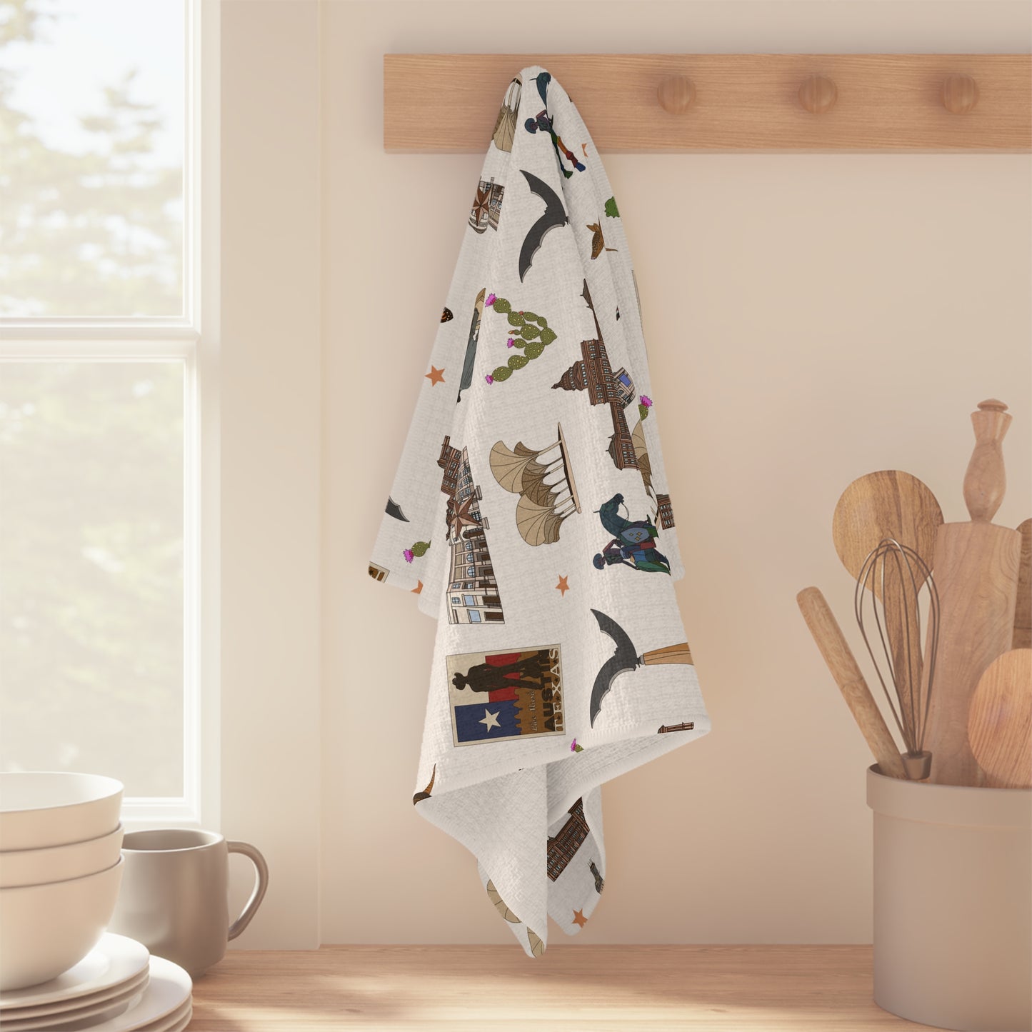Kitchen Towel with Austin, Texas TX in white