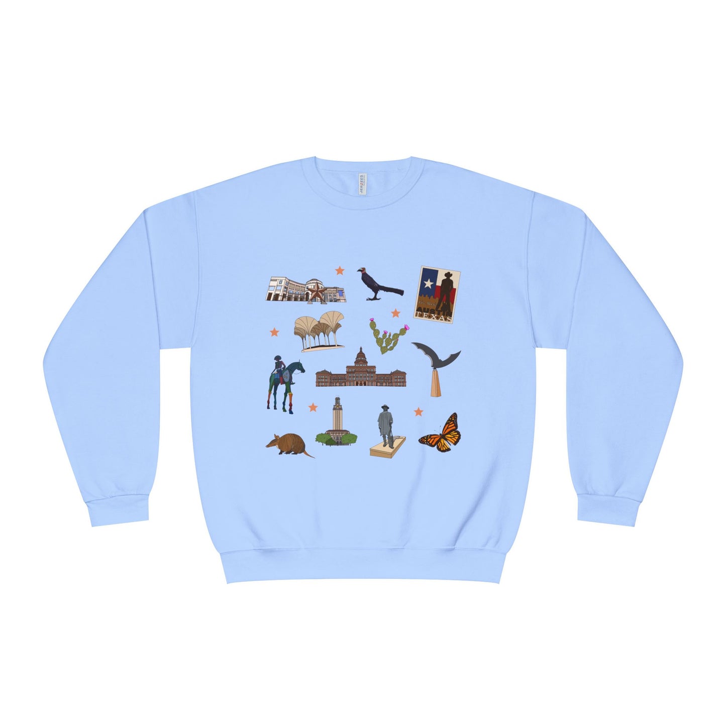 Unisex NuBlend® Crewneck Sweatshirt with Austin, Texas TX in assorted colors