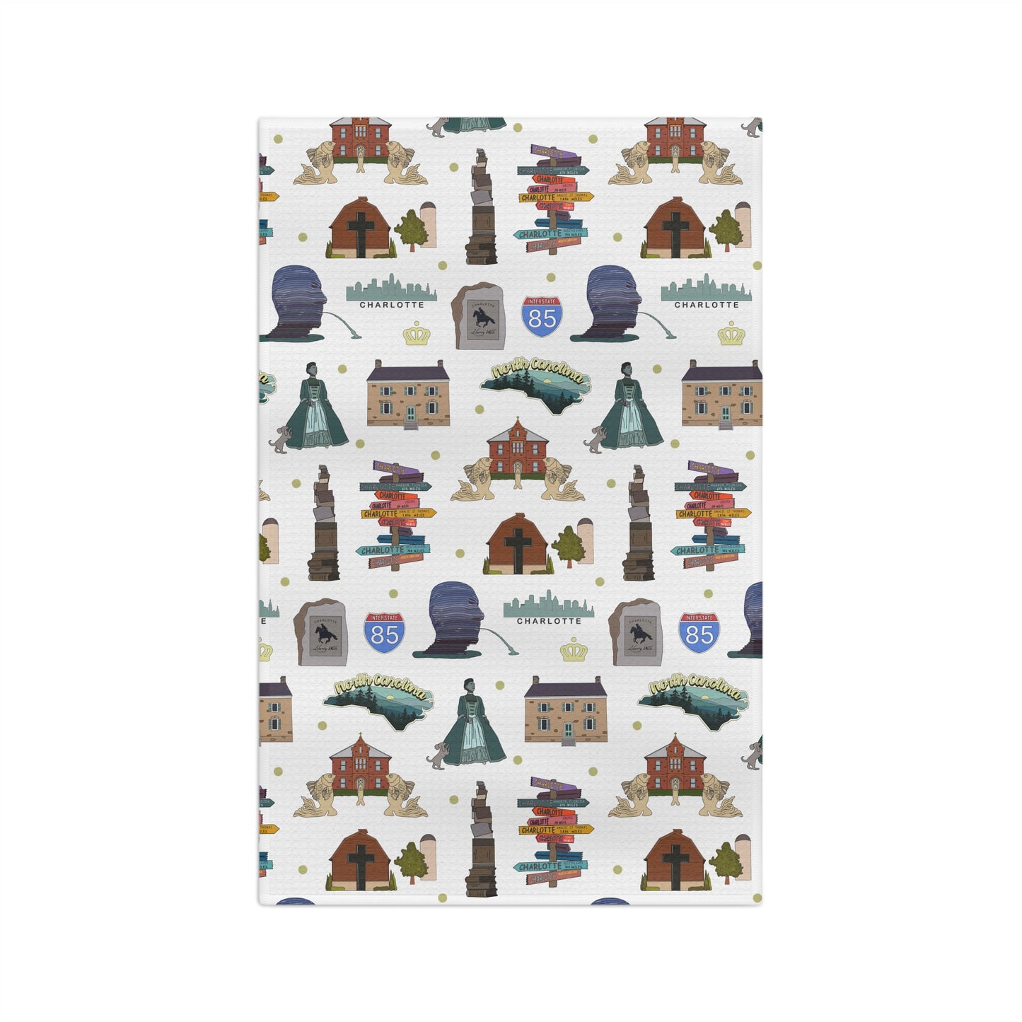Kitchen Towel with Charlotte, North Carolina NC in white