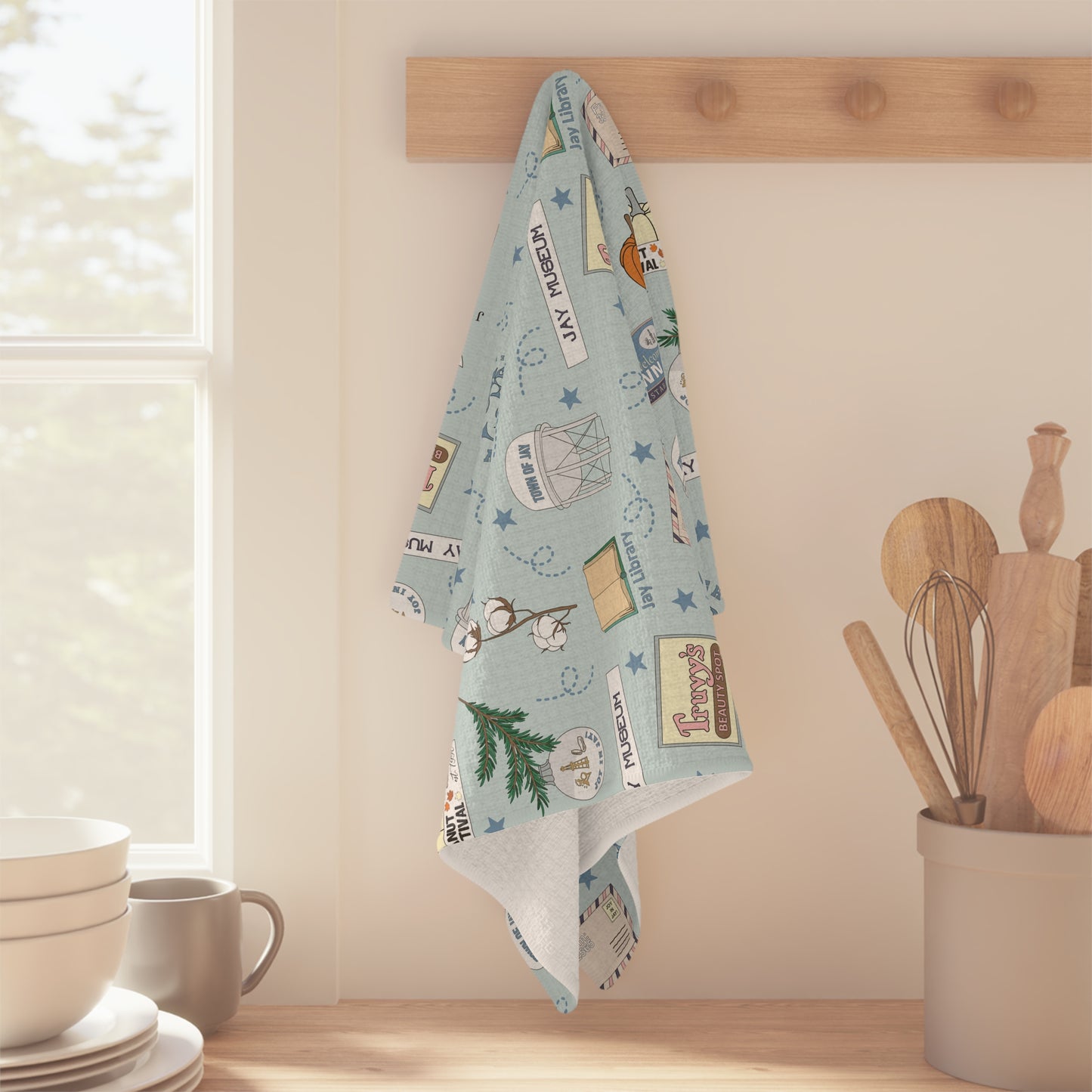 Kitchen Towel with Jay, Florida FL in blue