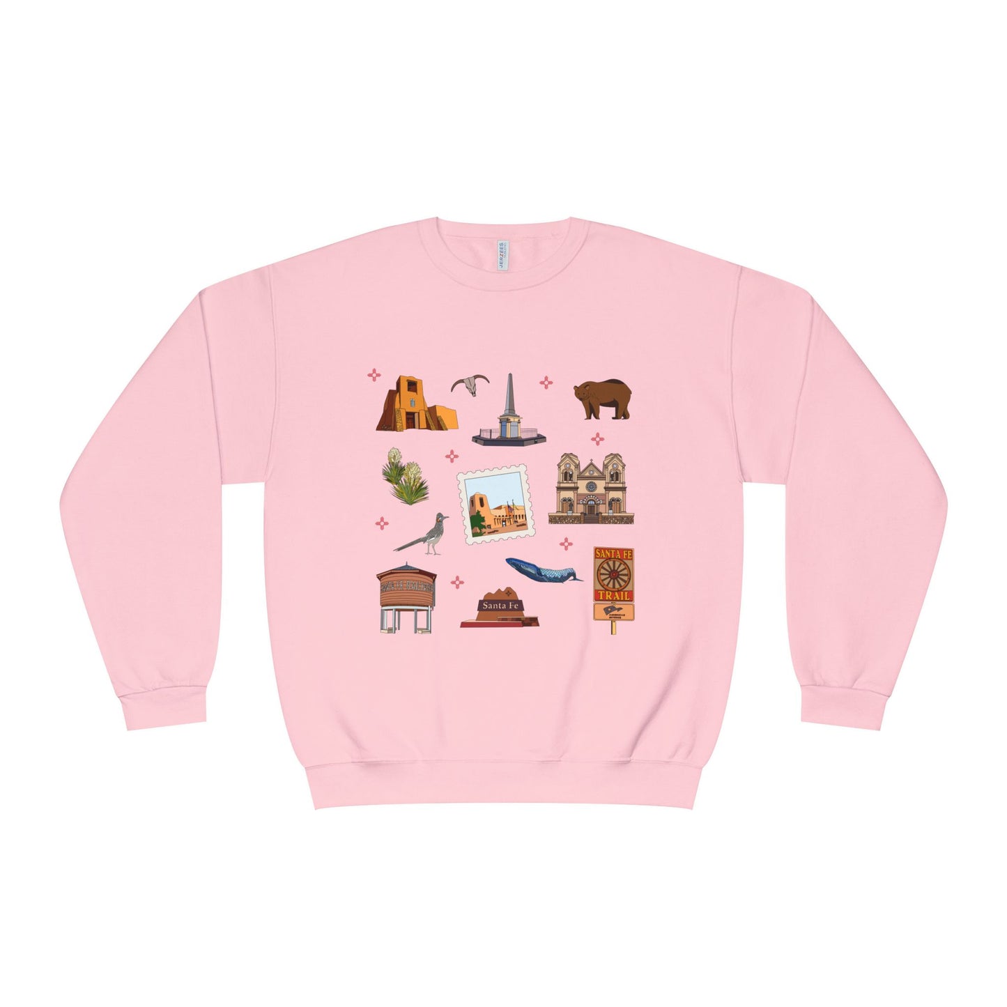Unisex NuBlend® Crewneck Sweatshirt with Santa Fe, New Mexico NM in assorted colors