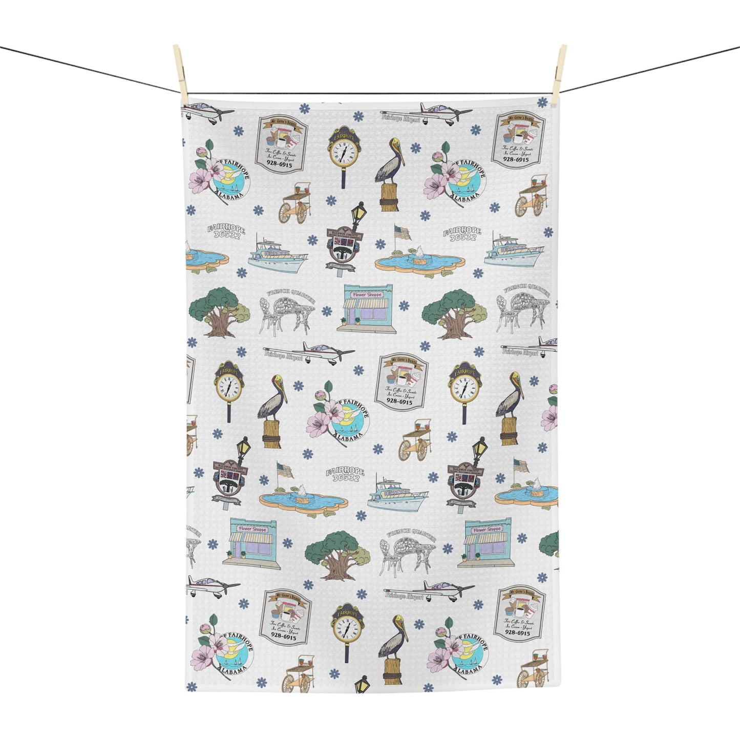 Kitchen Towel with Fairhope, Alabama AL in white