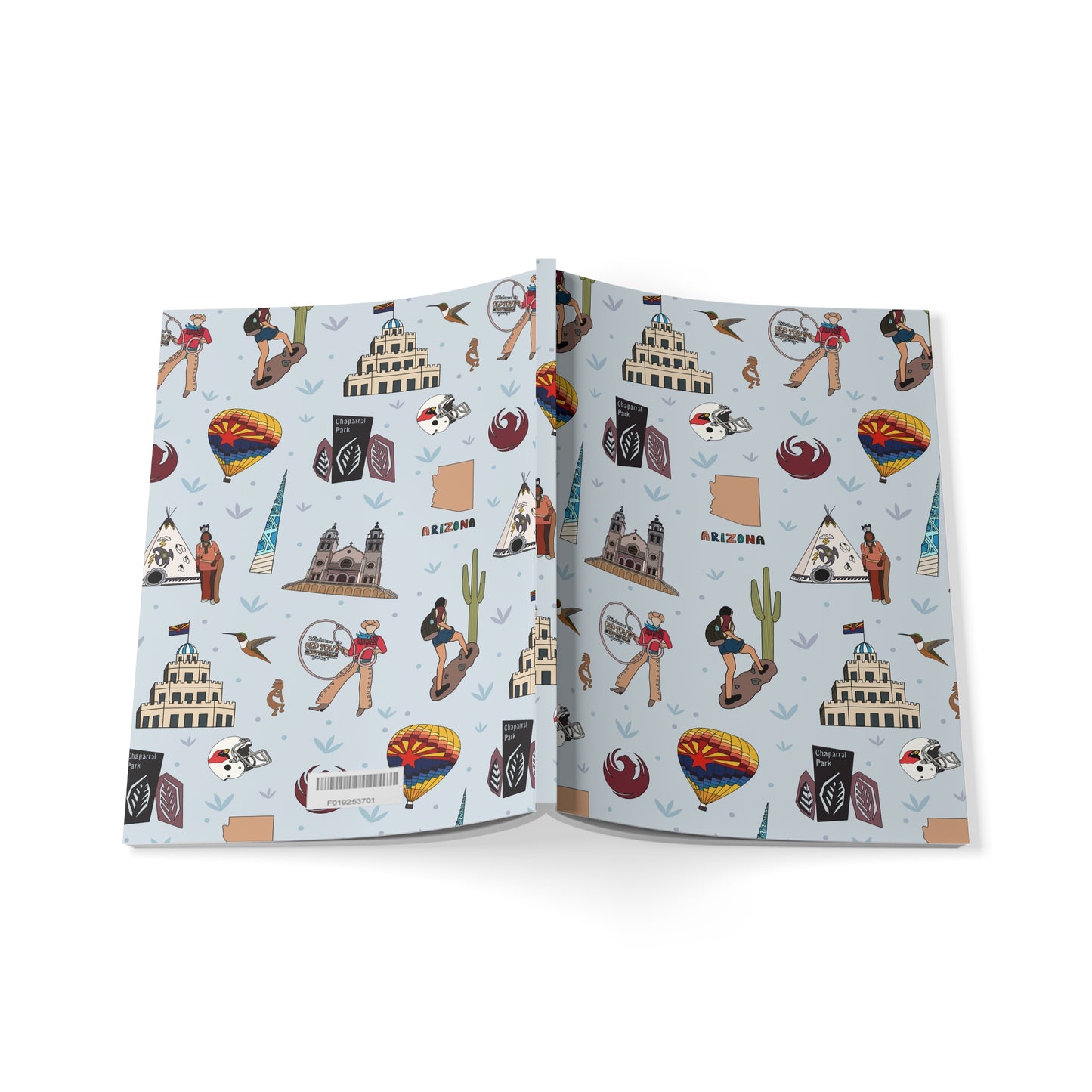 Paperback notebook with Phoenix & Scottsdale, Arizona AZ landmarks in stone 150 lined pages