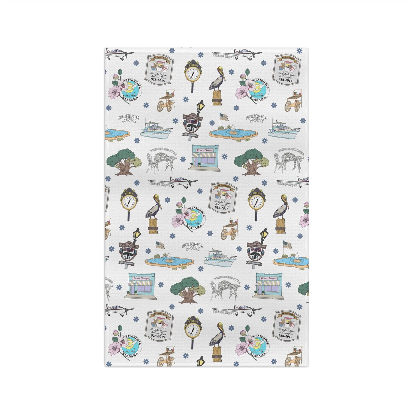 Kitchen Towel with Fairhope, Alabama AL in white