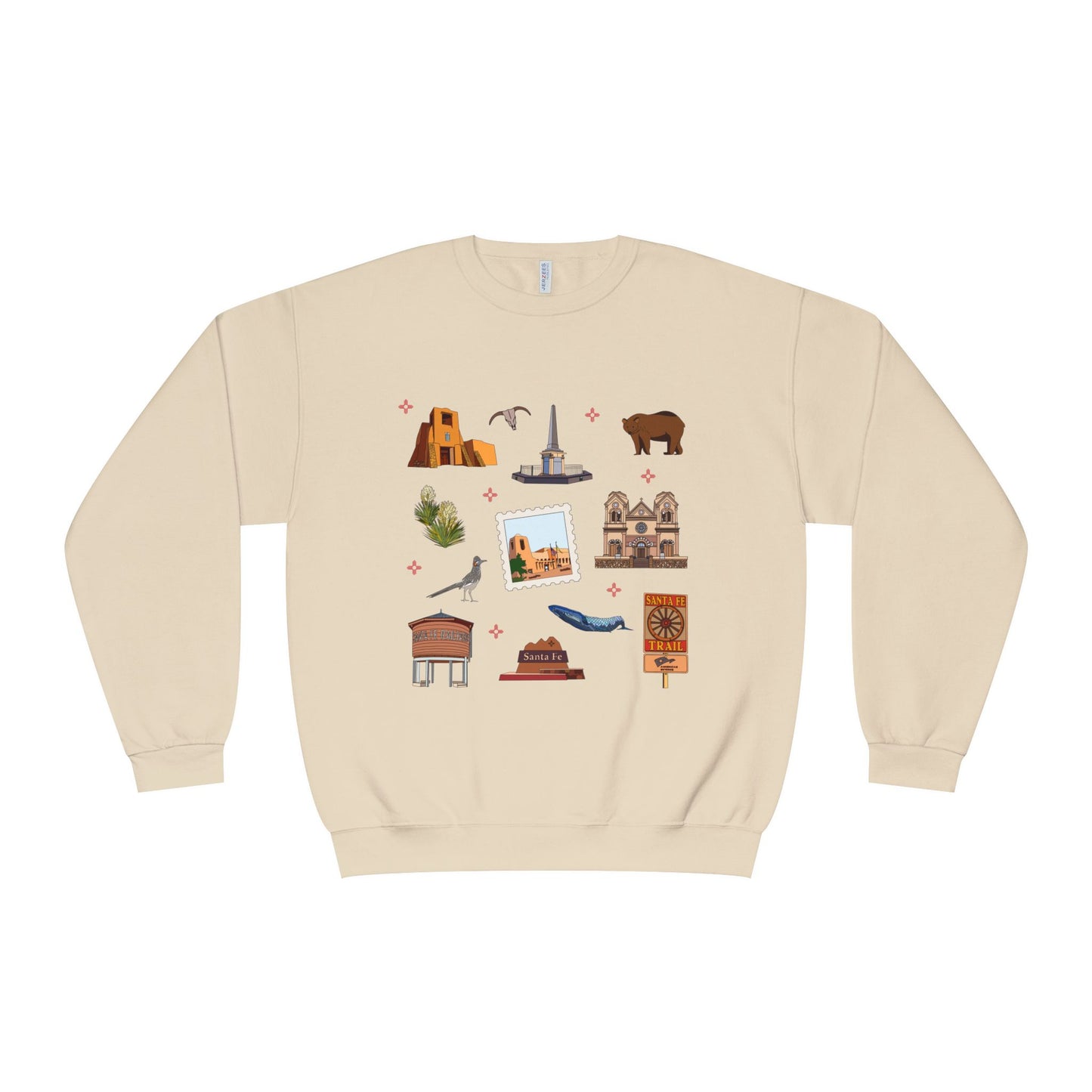 Unisex NuBlend® Crewneck Sweatshirt with Santa Fe, New Mexico NM in assorted colors