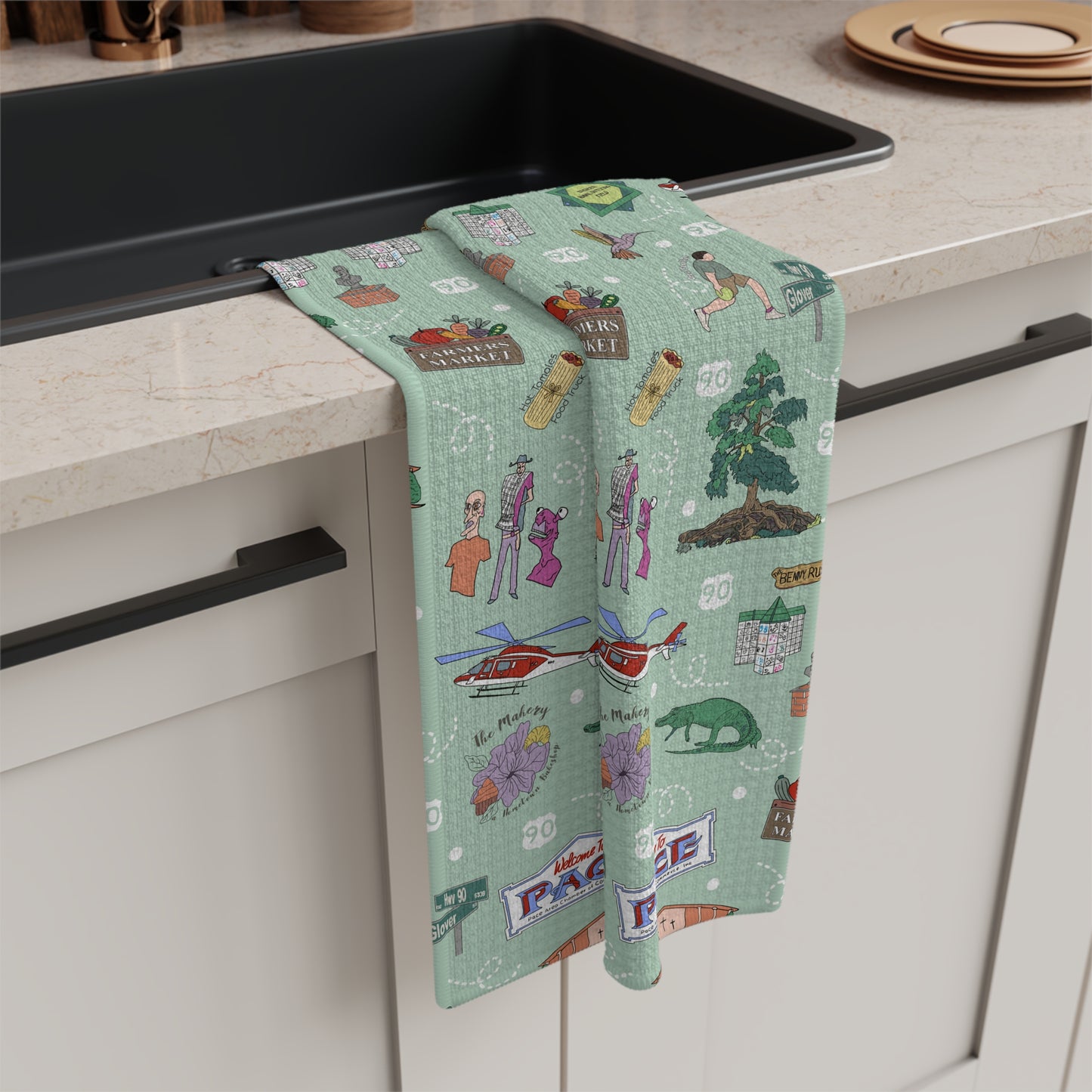 Kitchen Towel with Pace, Florida FL in mint