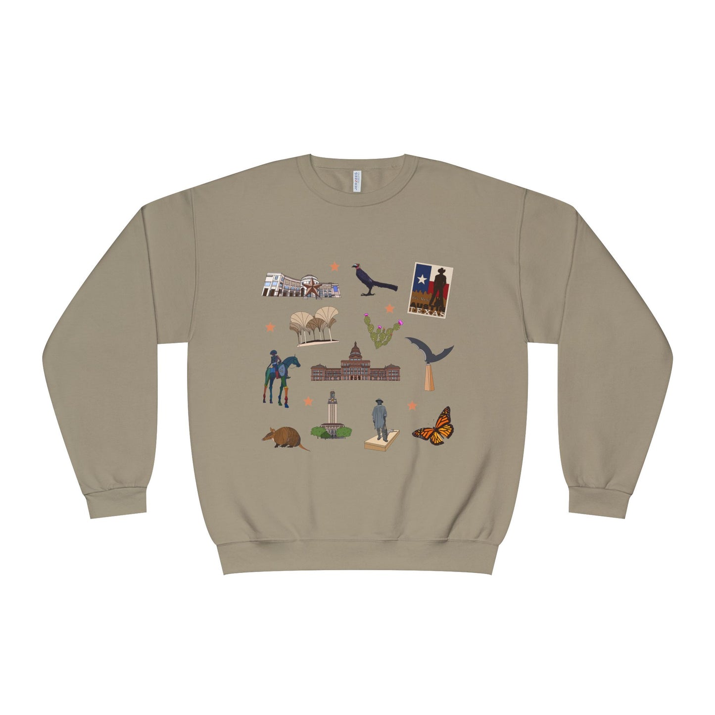 Unisex NuBlend® Crewneck Sweatshirt with Austin, Texas TX in assorted colors