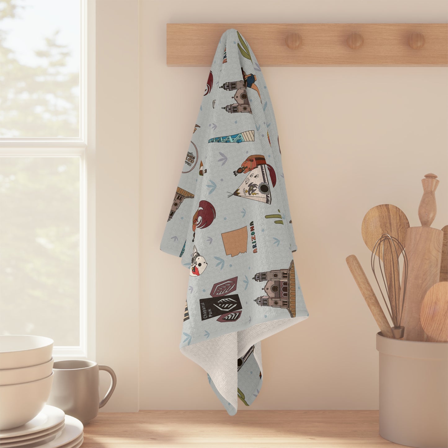 Kitchen Towel with Phoenix & Scottsdale, Arizona AZ in stone