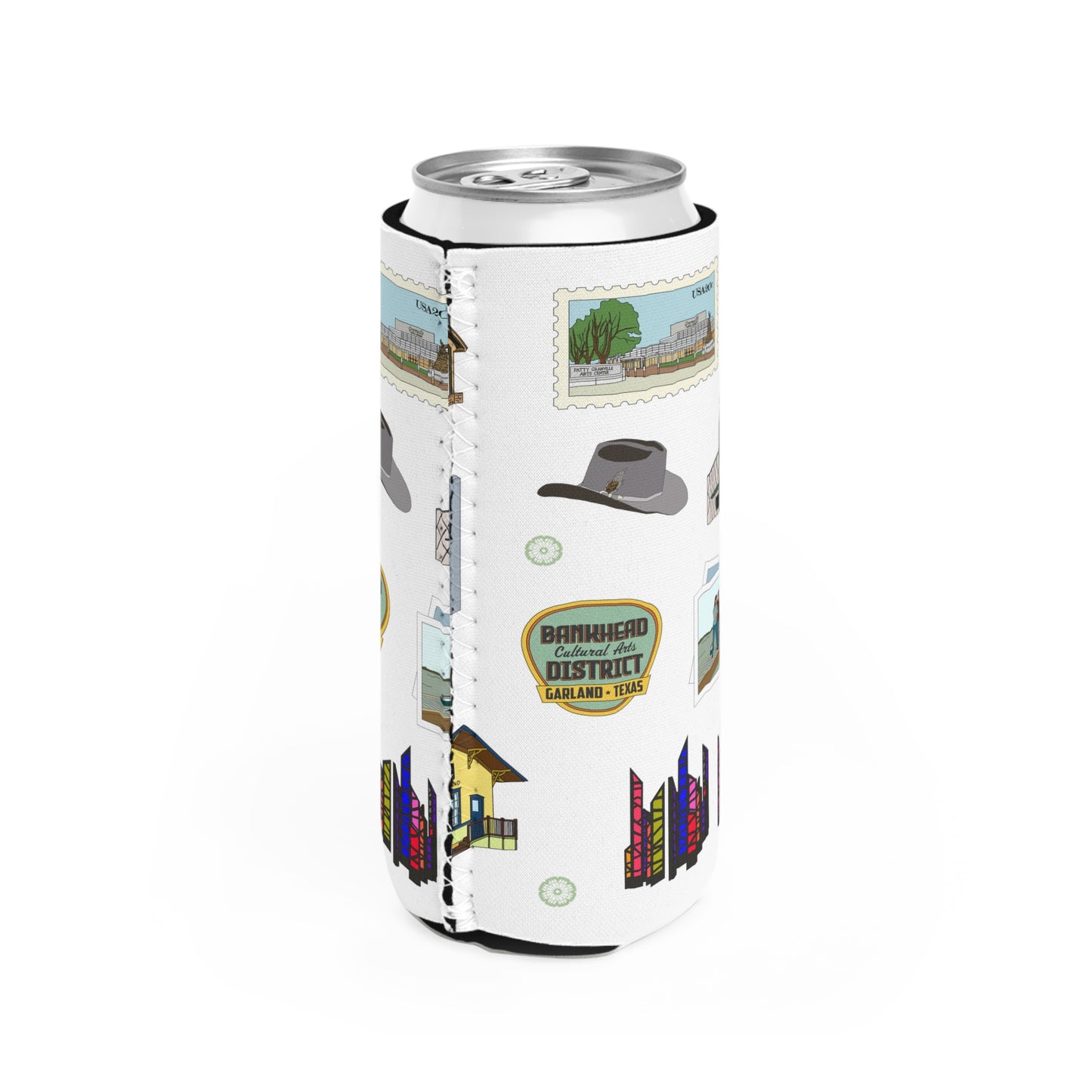 Slim Can Cooler with Garland, Texas TX