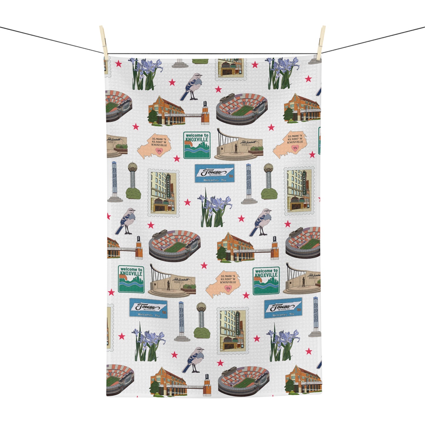 Kitchen Towel with Knoxville, Tennessee TN in white