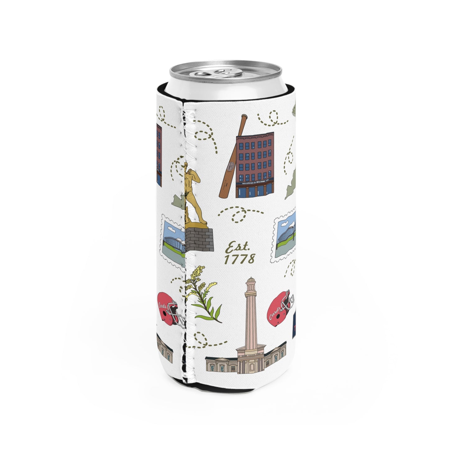 Slim Can Cooler with Louisville, Kentucky KY