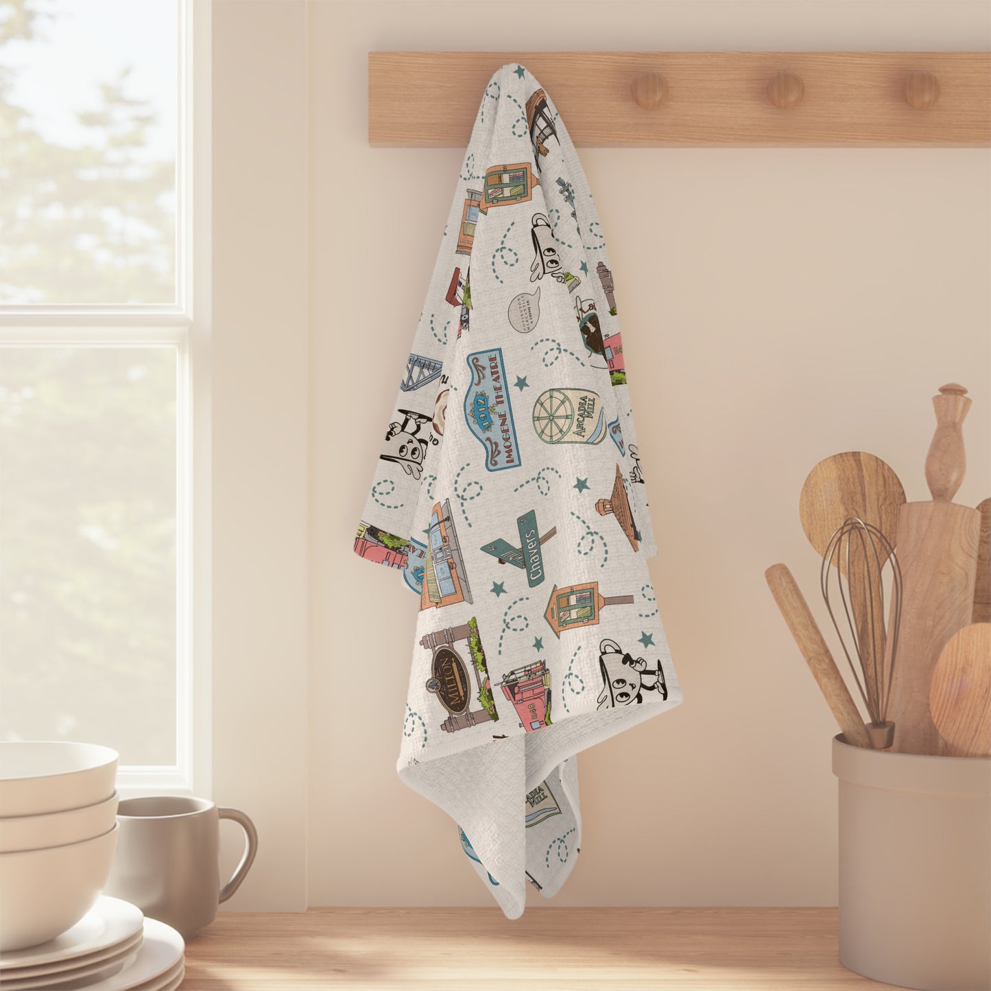 Kitchen Towel with Milton, FL in white