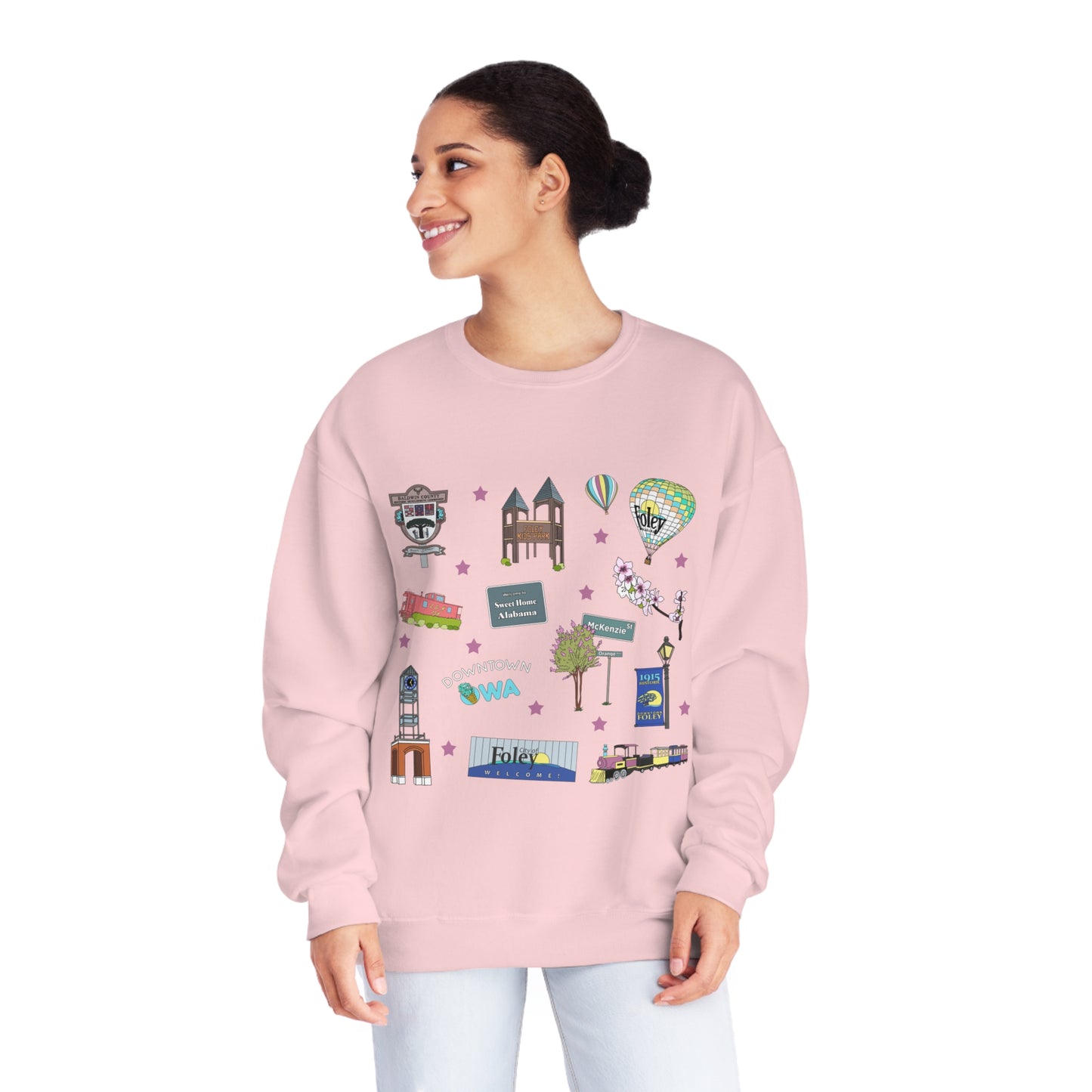 Unisex NuBlend® Crewneck Sweatshirt with Foley, Alabama AL in assorted colors