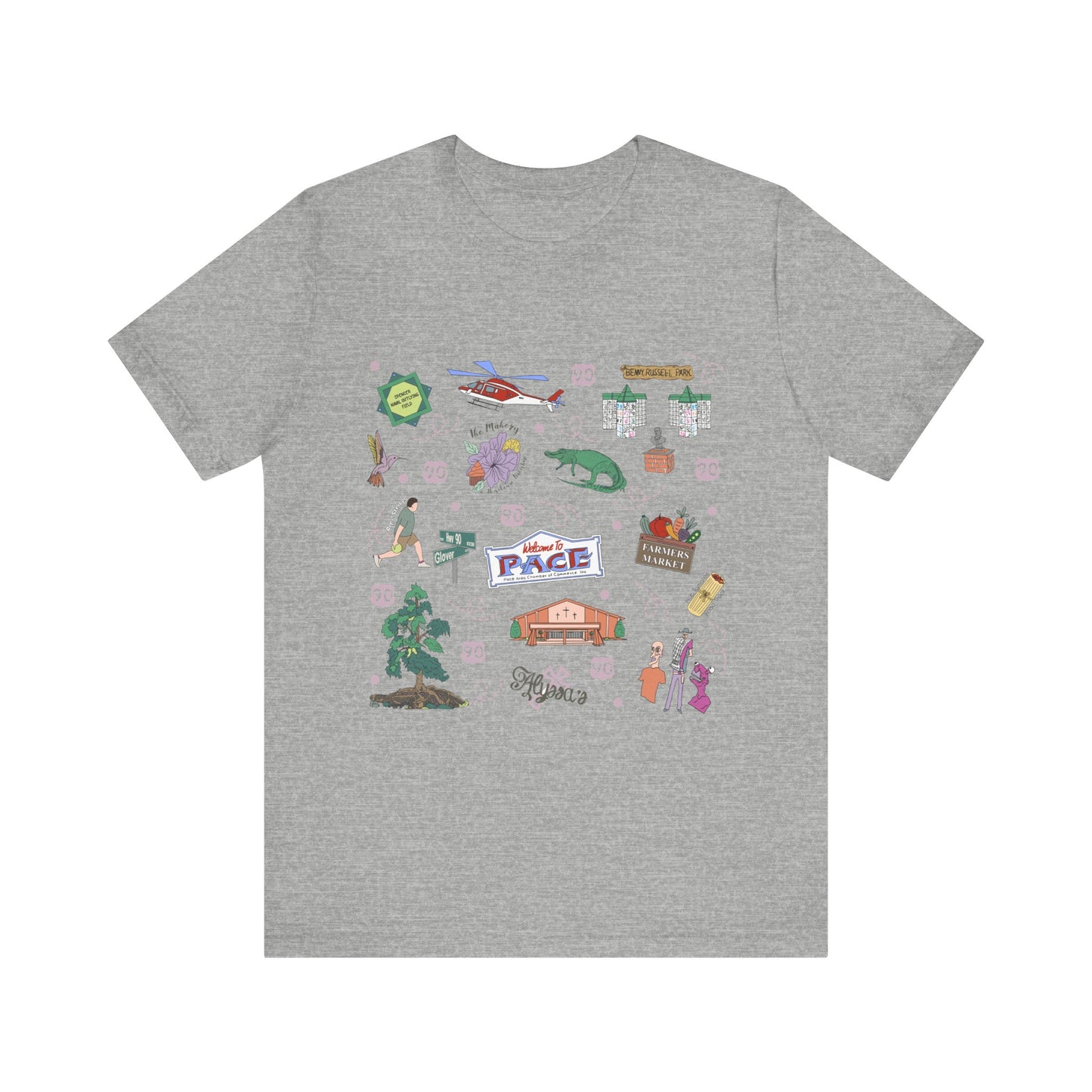 Unisex Jersey Short Sleeve Tee with Pace, Florida FL landmarks print