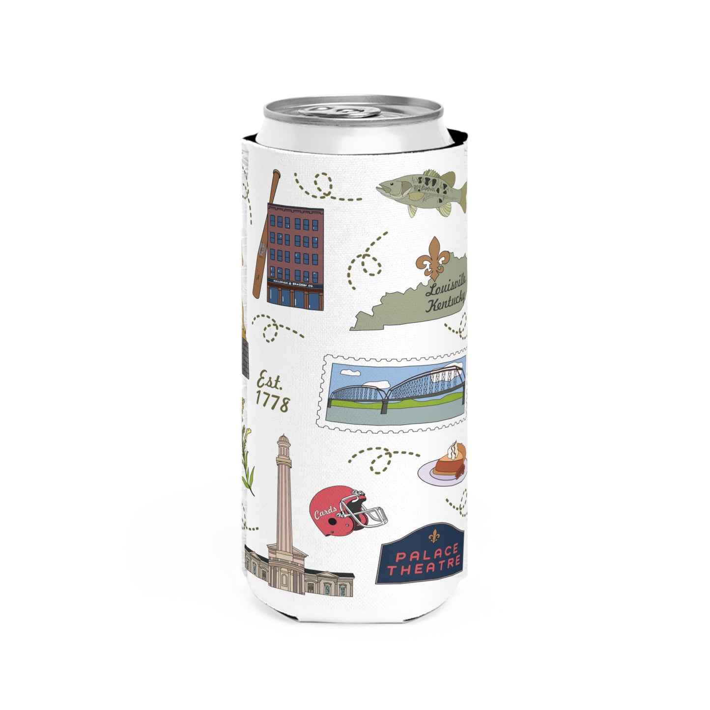 Slim Can Cooler with Louisville, Kentucky KY