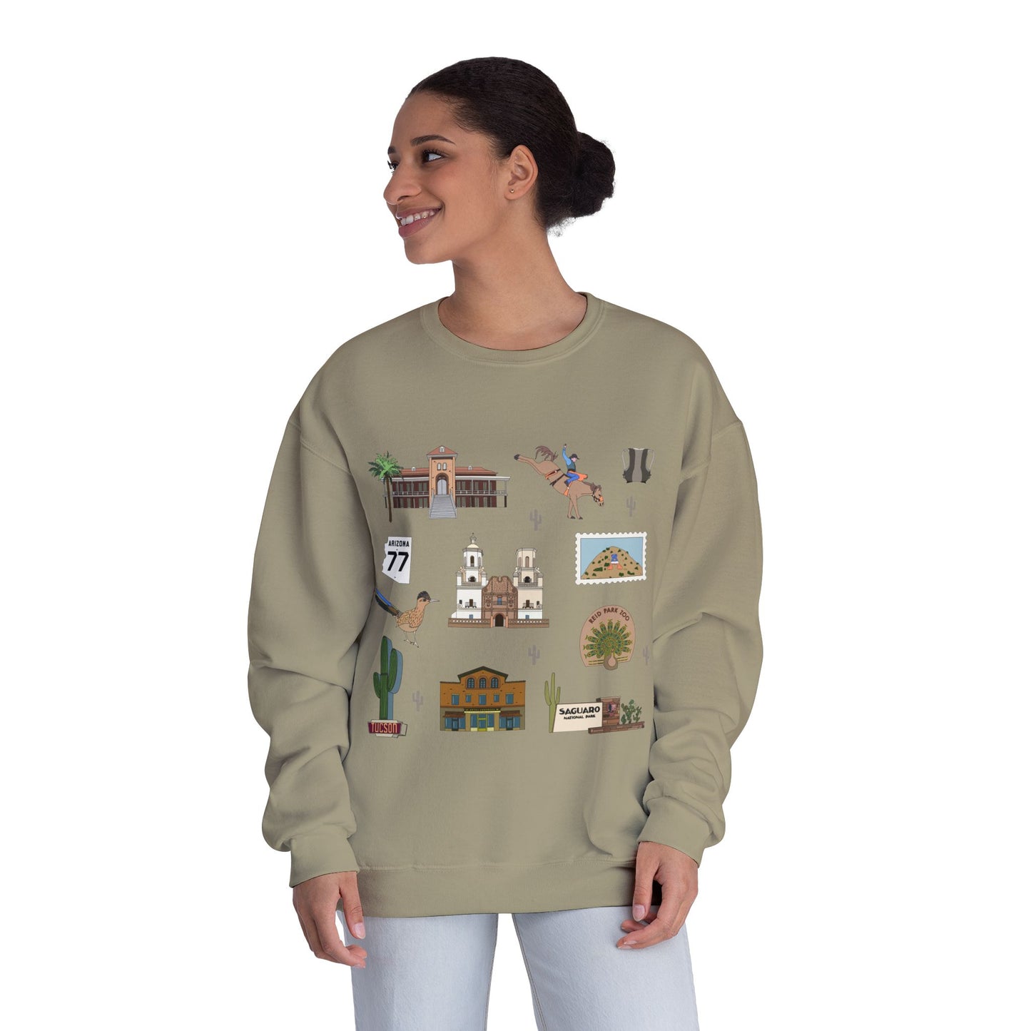 Unisex NuBlend® Crewneck Sweatshirt with Tucson, Arizona AZ in assorted colors