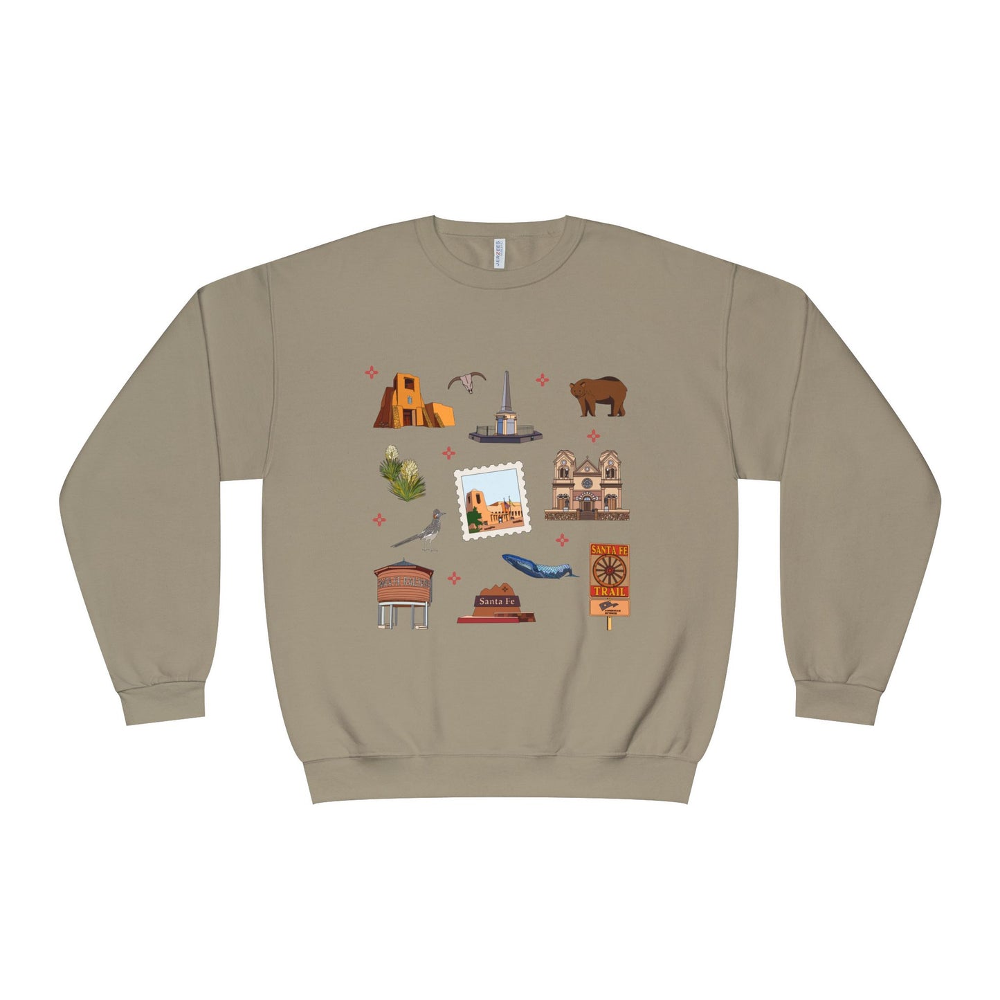 Unisex NuBlend® Crewneck Sweatshirt with Santa Fe, New Mexico NM in assorted colors