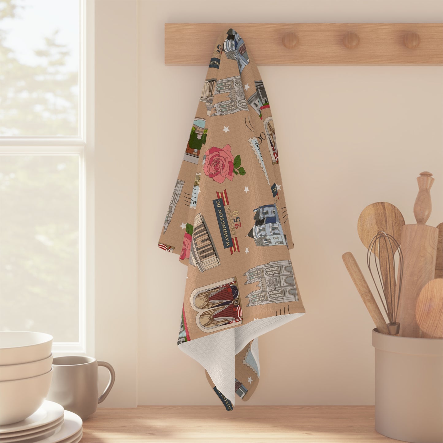 Kitchen Towel with Washington D.C. in beige