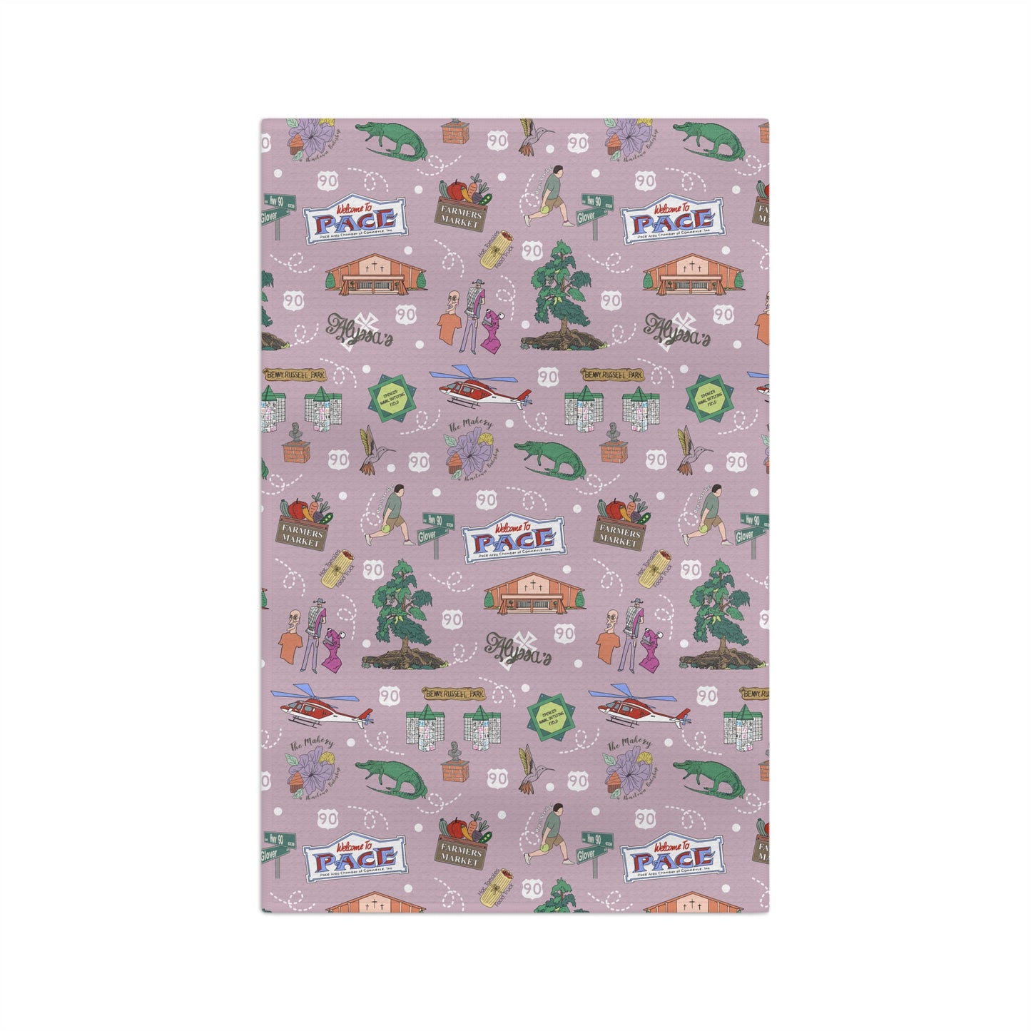 Kitchen Towel with Pace, Florida FL in lavender