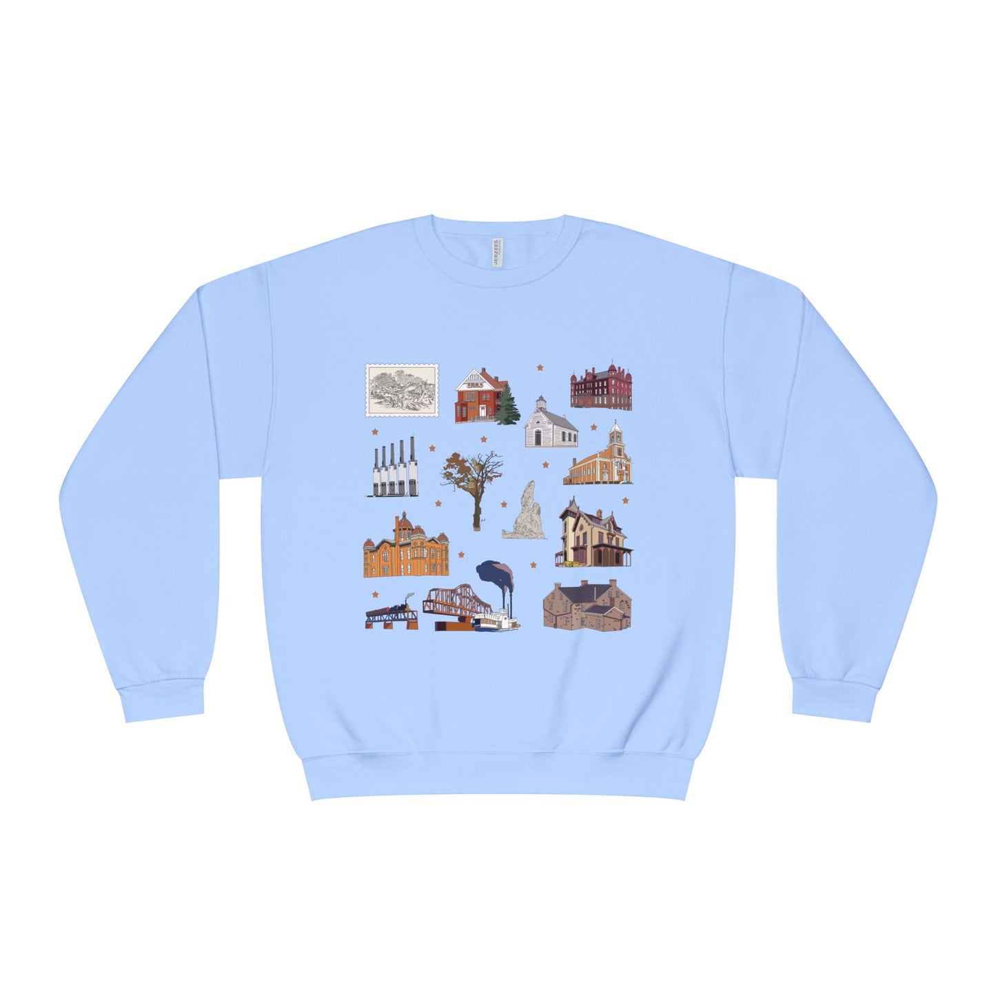 Unisex NuBlend® Crewneck Sweatshirt with South St. Paul, Mendota, Hastings, Hampton, Inver Grove Heights near the Minneapolis Minnesota MN in assorted colors