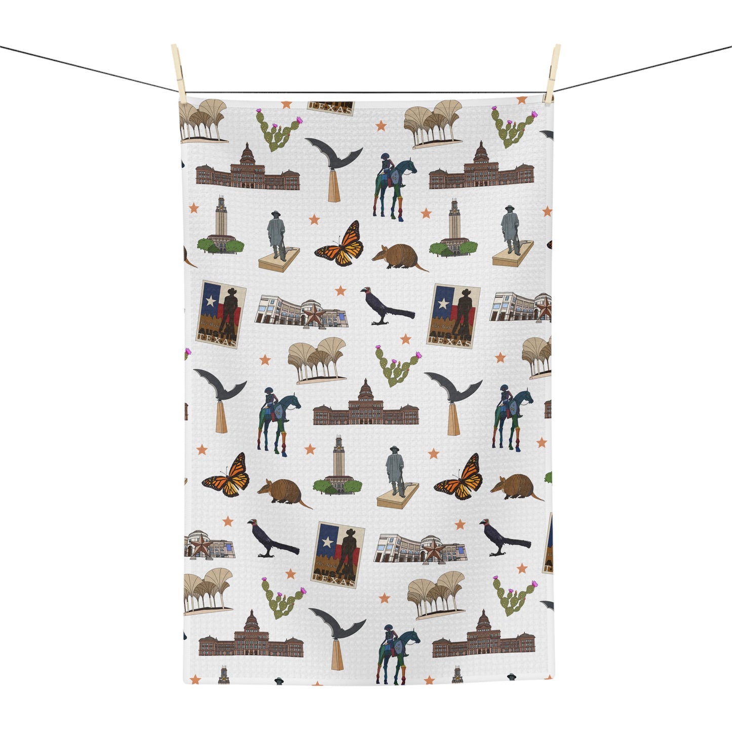 Kitchen Towel with Austin, Texas TX in white