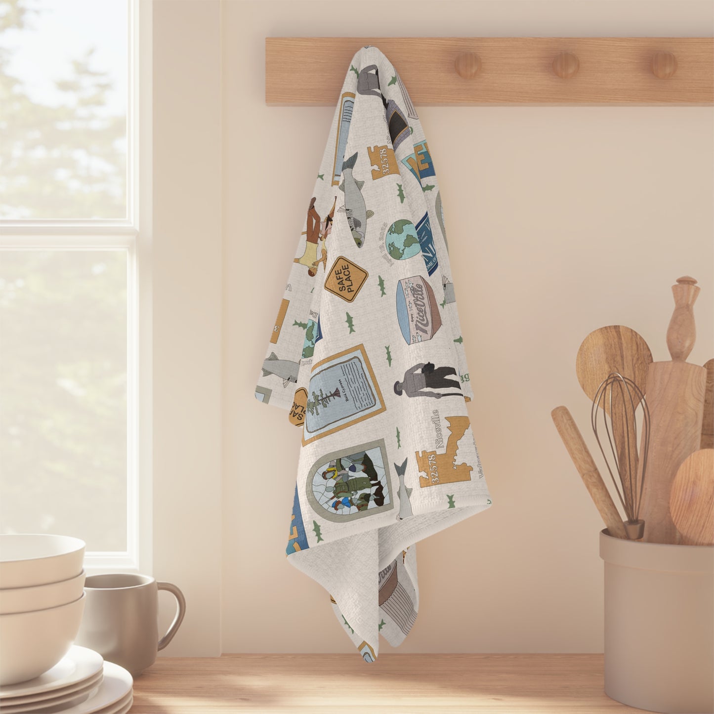 Kitchen Towel with Niceville, Florida FL in white