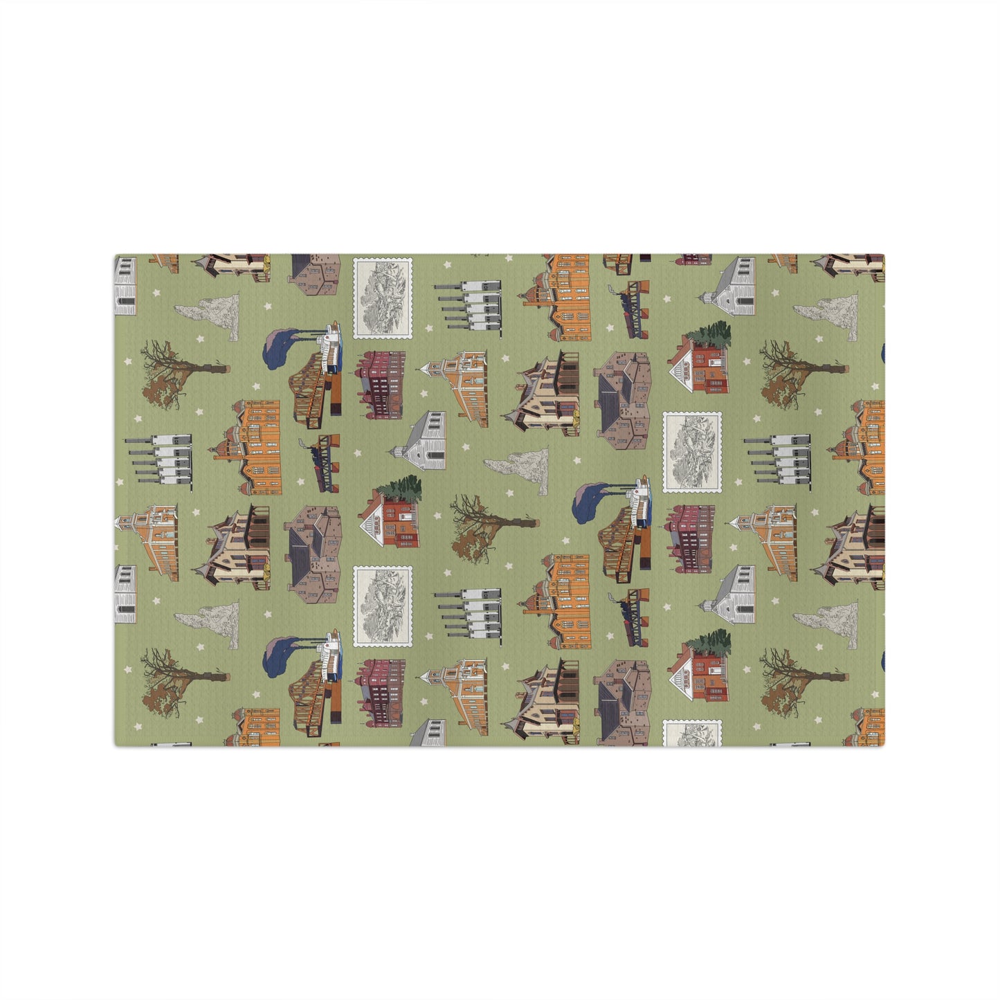 Kitchen Towel with South St. Paul, Mendota, Hastings, Hampton, Inver Grove Heights near the Minneapolis Minnesota MN in olive