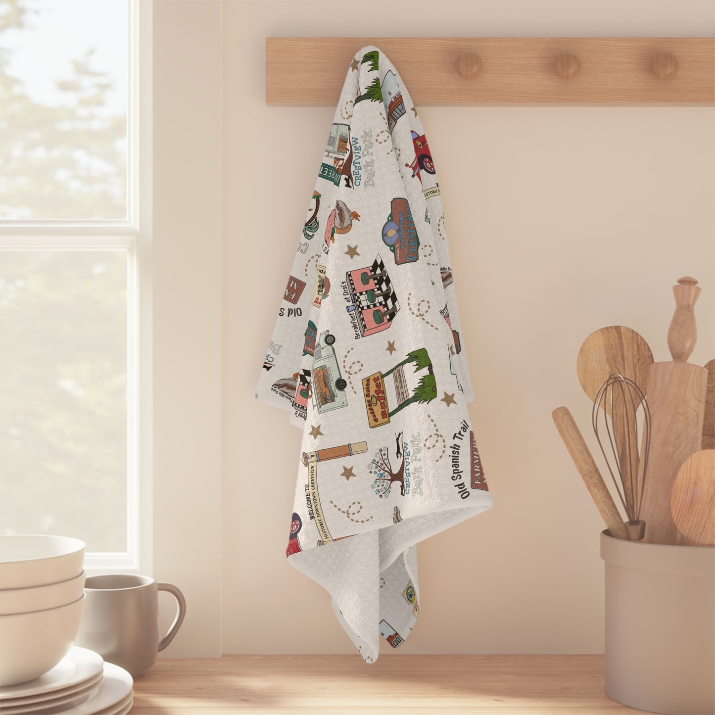 Kitchen Towel with Crestview, FL in white