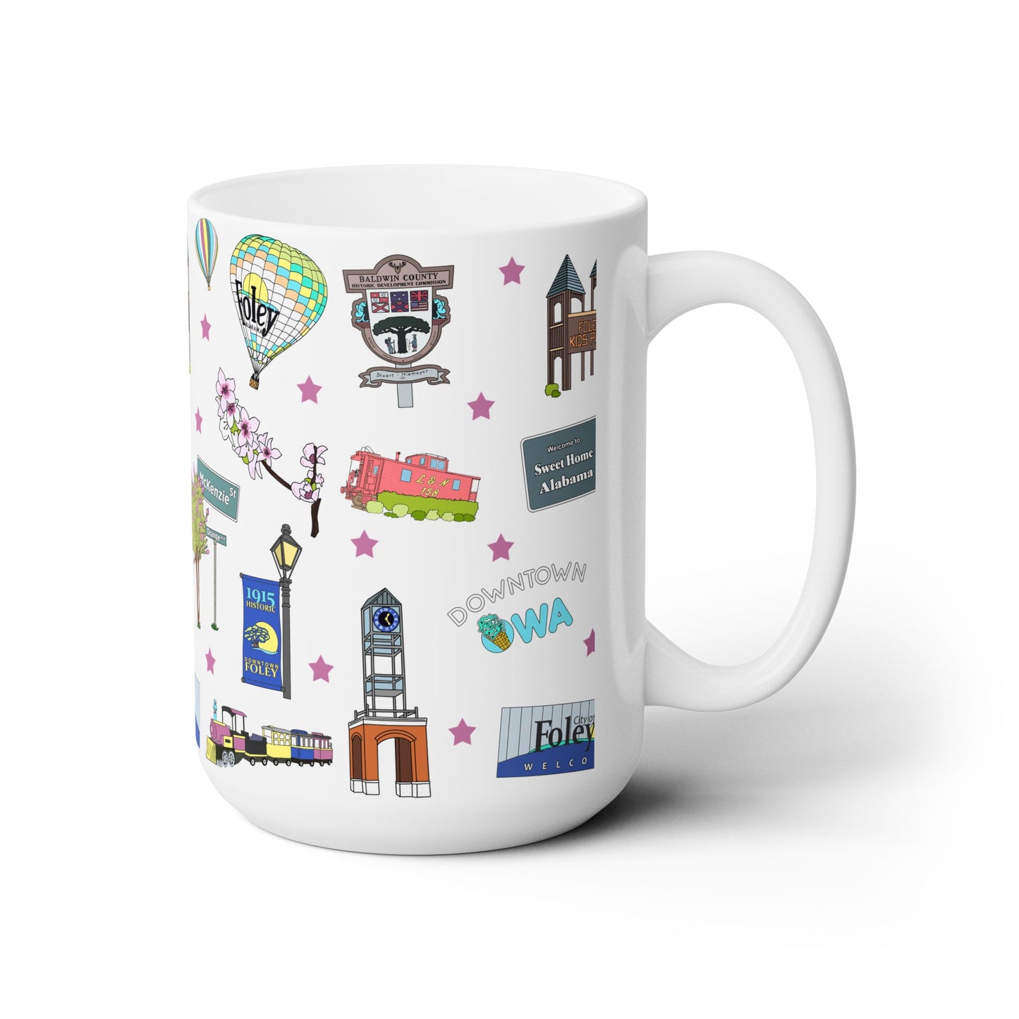 Ceramic Mug 15oz with Foley, Alabama AL in white