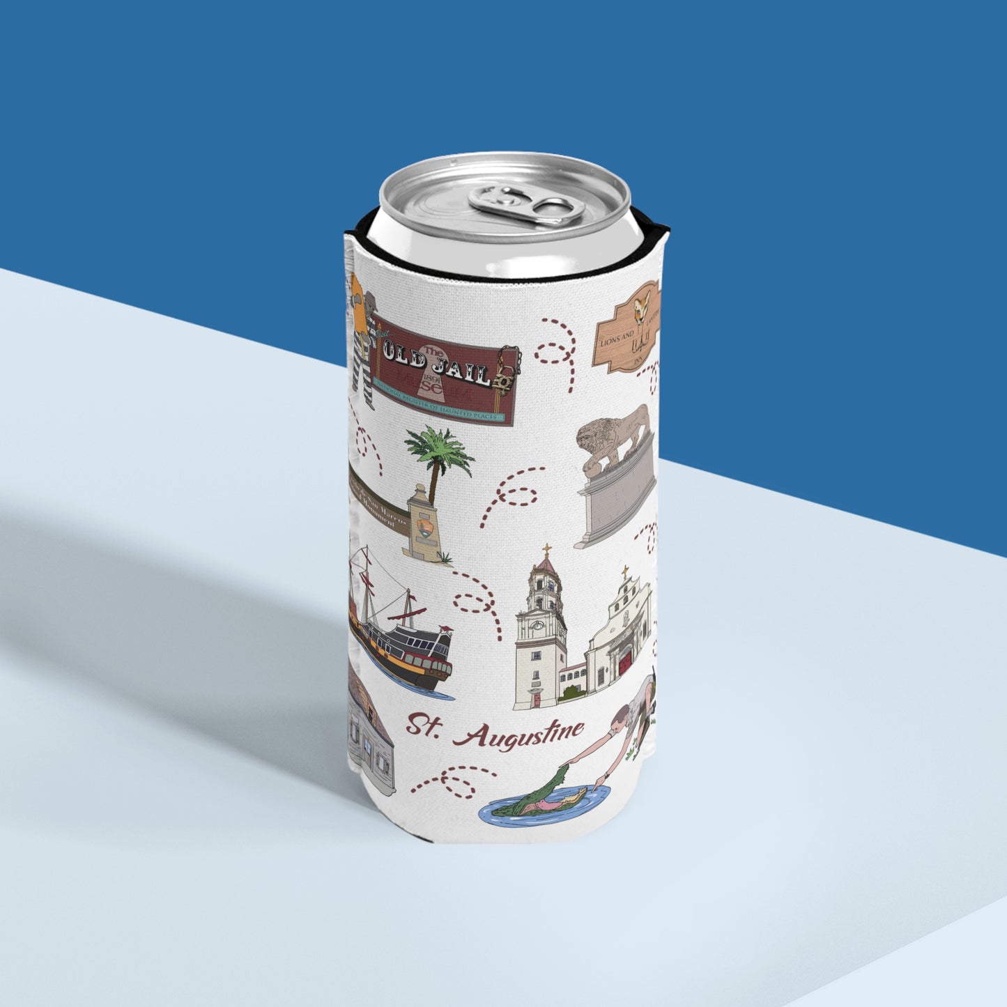 Slim Can Cooler with St. Augustine, Florida FL