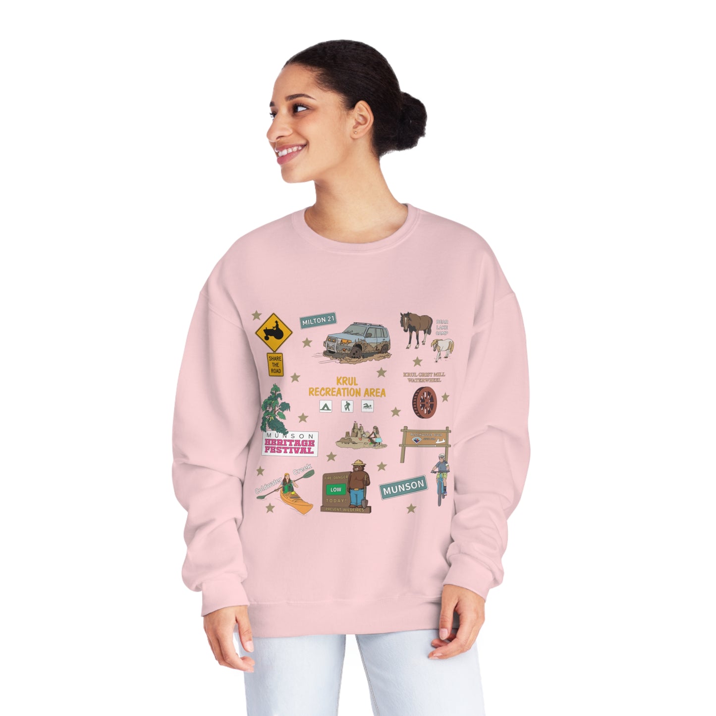 Unisex NuBlend® Crewneck Sweatshirt with Munson, FL in assorted colors