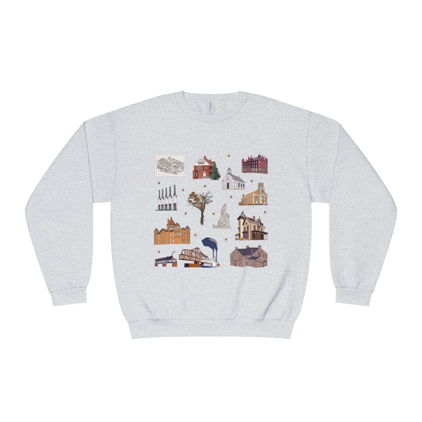 Unisex NuBlend® Crewneck Sweatshirt with South St. Paul, Mendota, Hastings, Hampton, Inver Grove Heights near the Minneapolis Minnesota MN in assorted colors