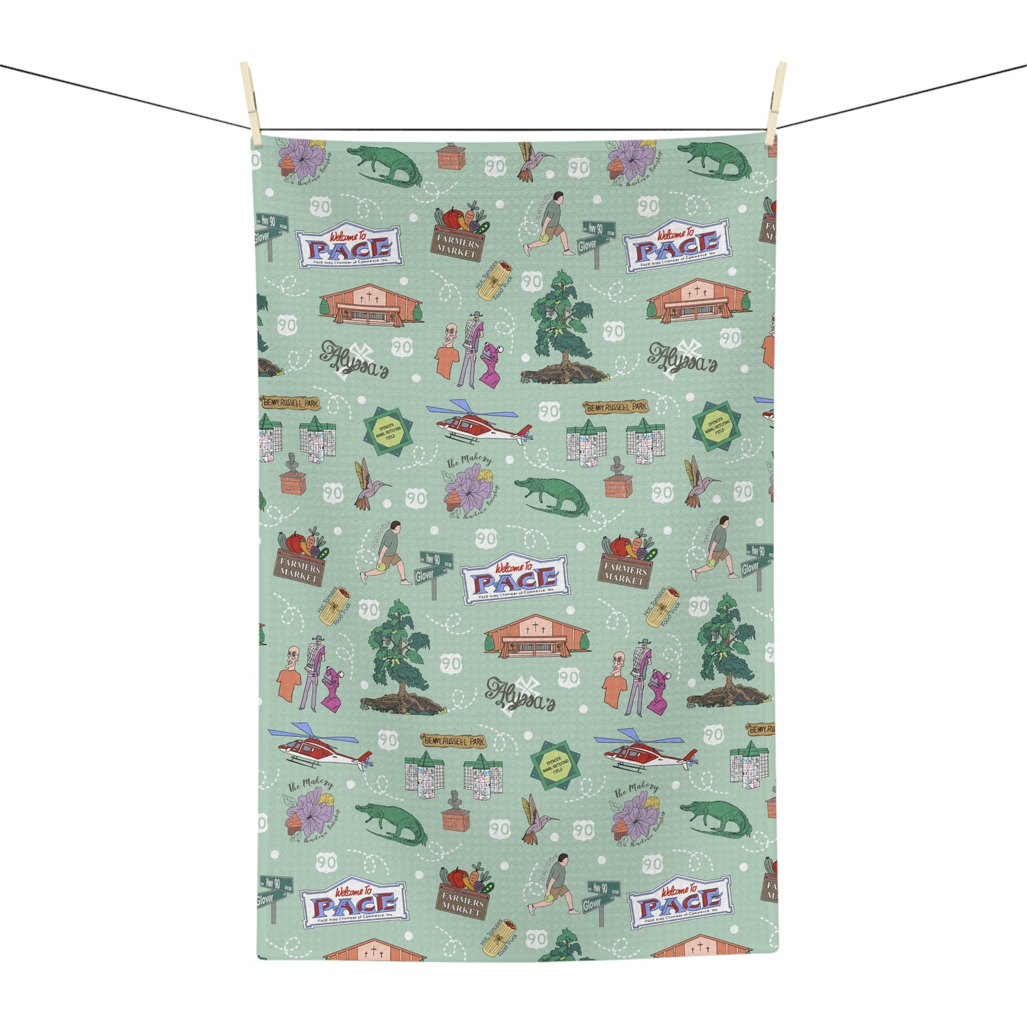 Kitchen Towel with Pace, Florida FL in mint